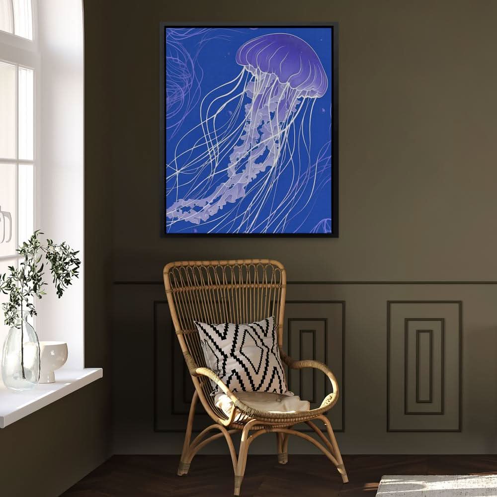 Jellyfish Tentacles - Large Minimalist Canvas Print