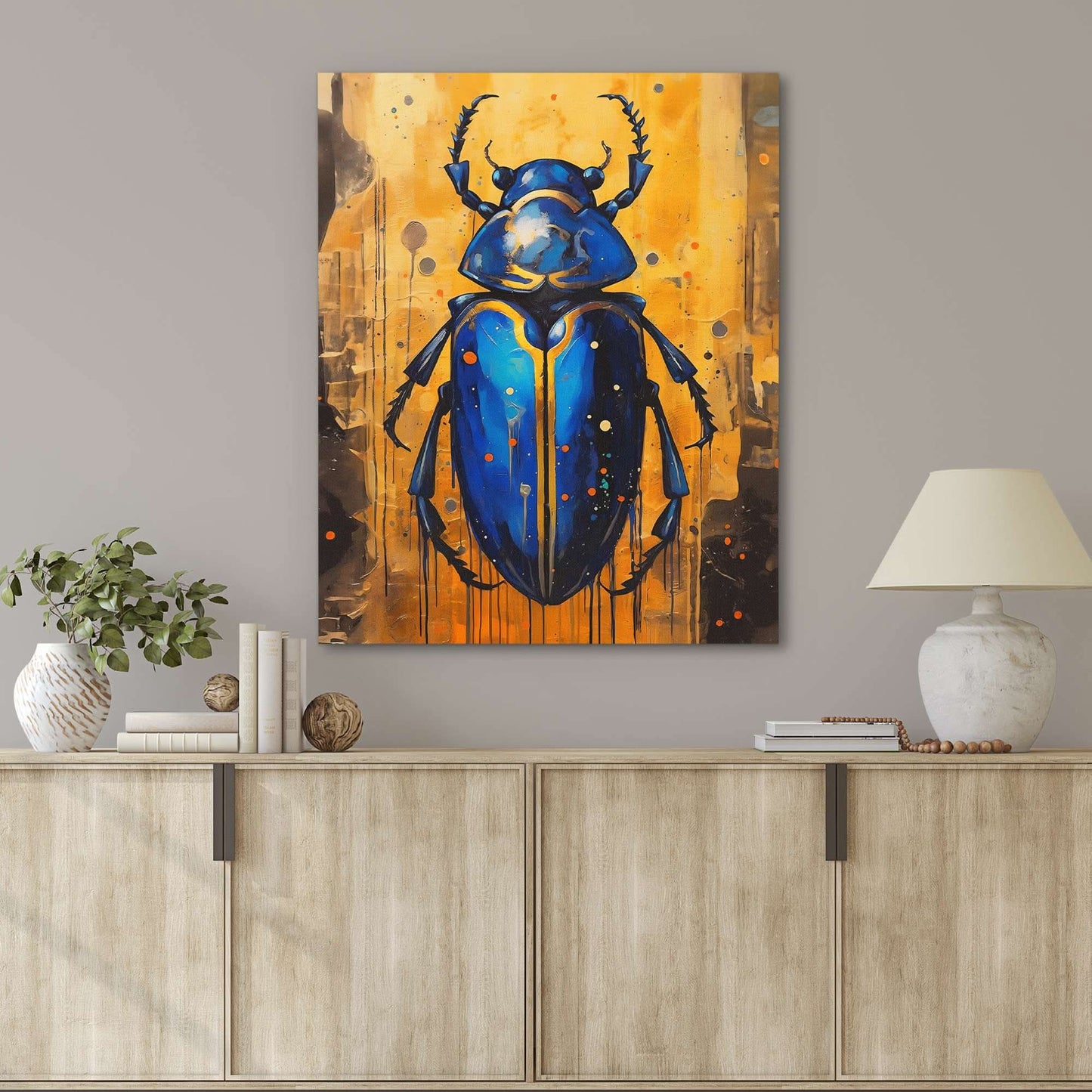 Jeweled Illusion - Egyptian Wall Art in Black Frame