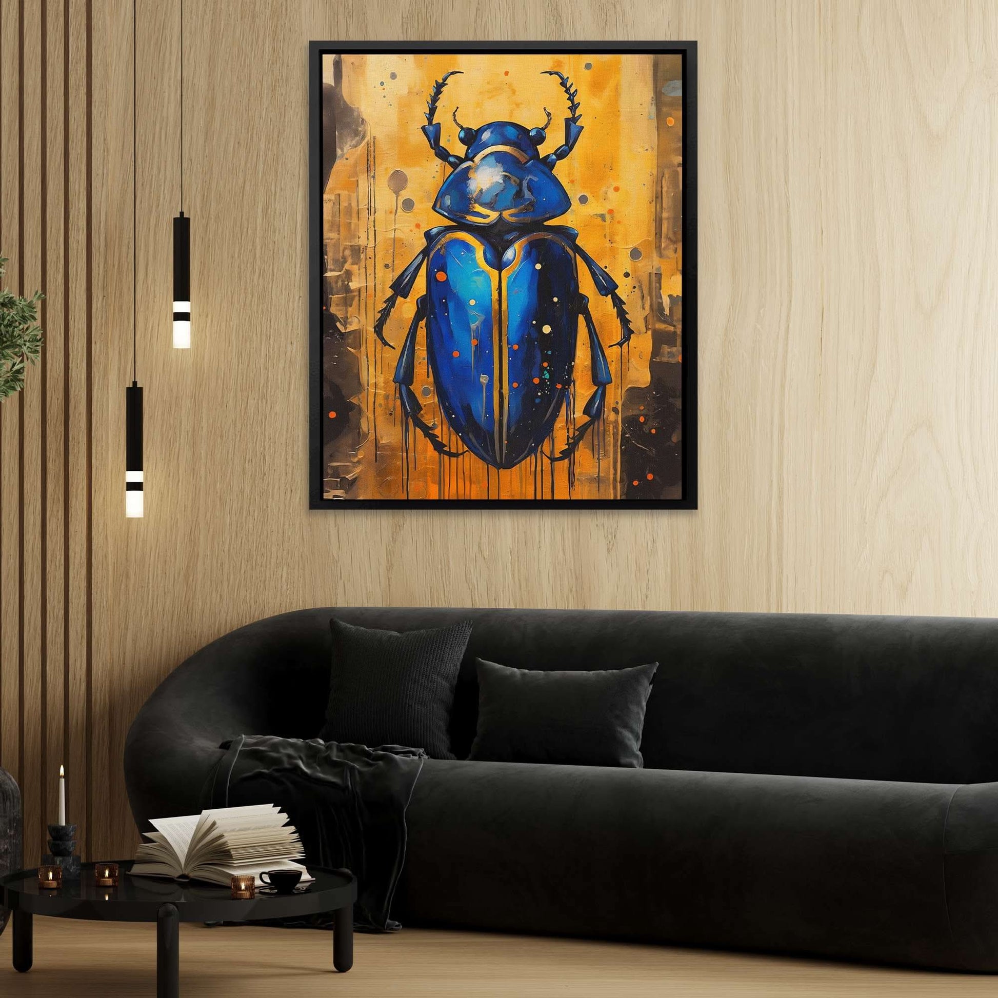 Jeweled Illusion - Abstract Blue Canvas Wall Art