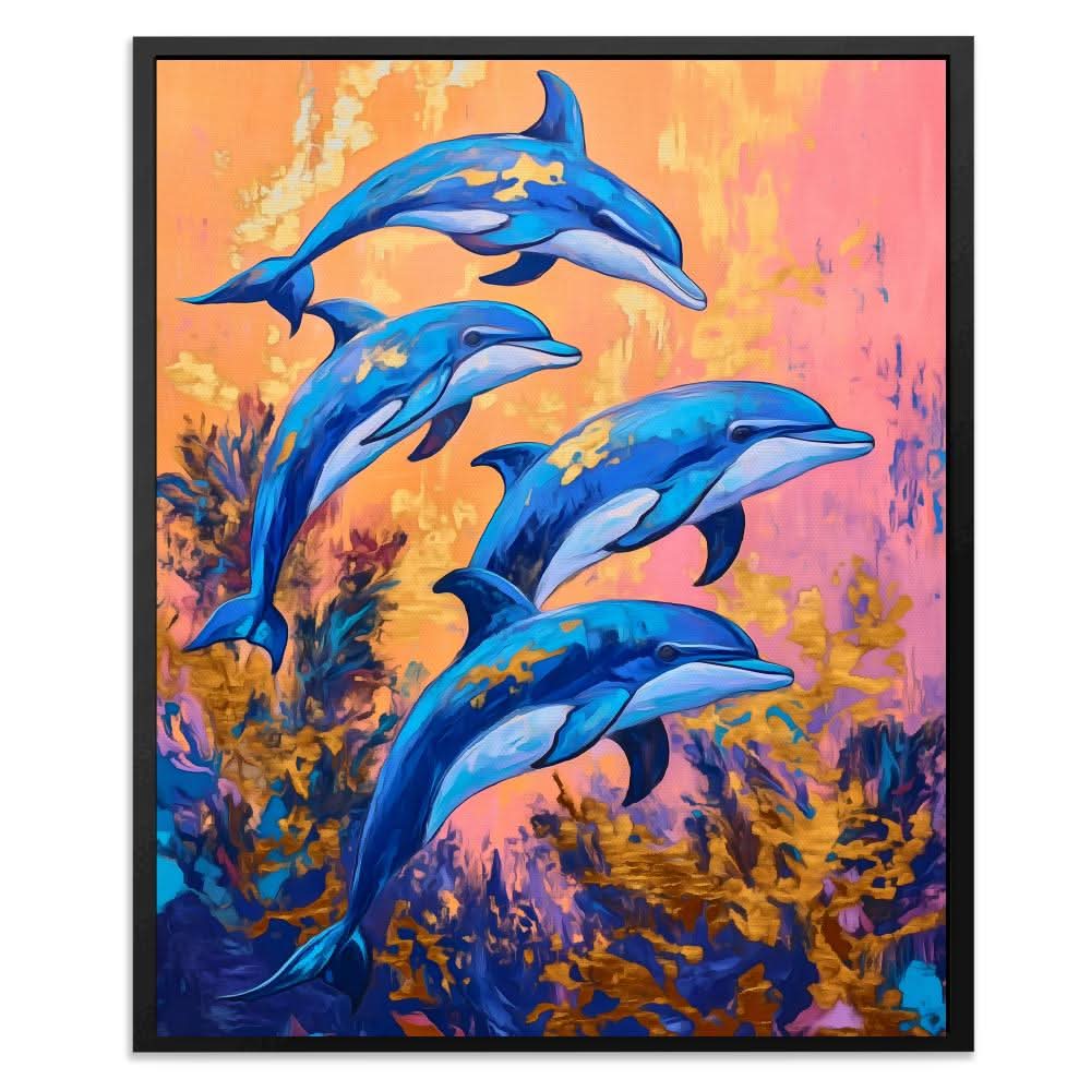 Joyful Blue Dive - Beach Art for Bathroom