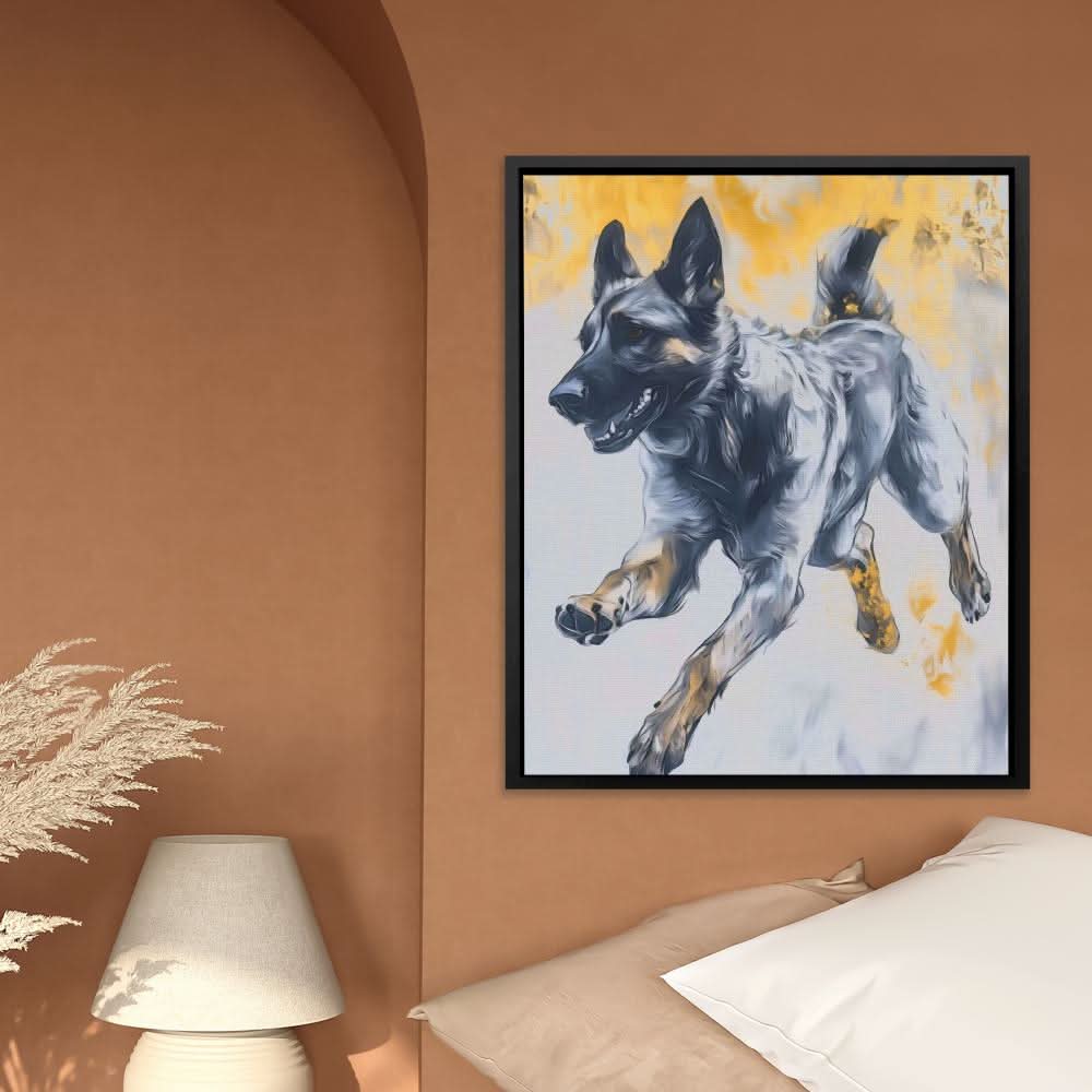 Joyful Bound - Wall Art in Black Frame