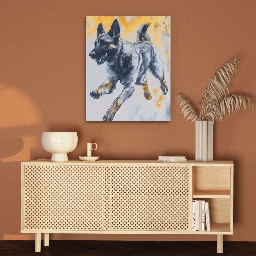Joyful Bound - Earth Tones Dog Canvas Print