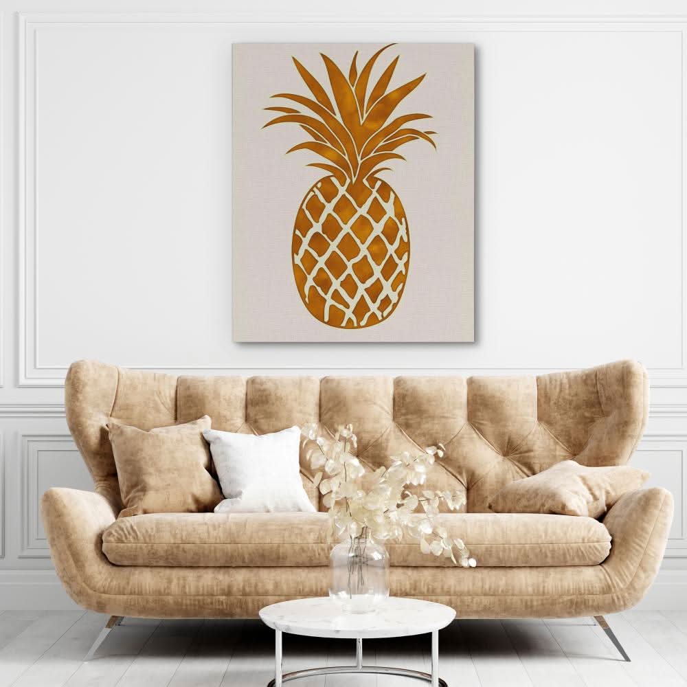 Juicy Pineapple - Simple Wall Art in Black Frame