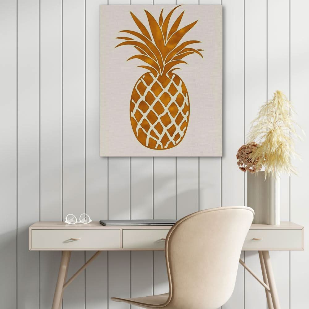 Juicy Pineapple - Beige Nature Canvas Print