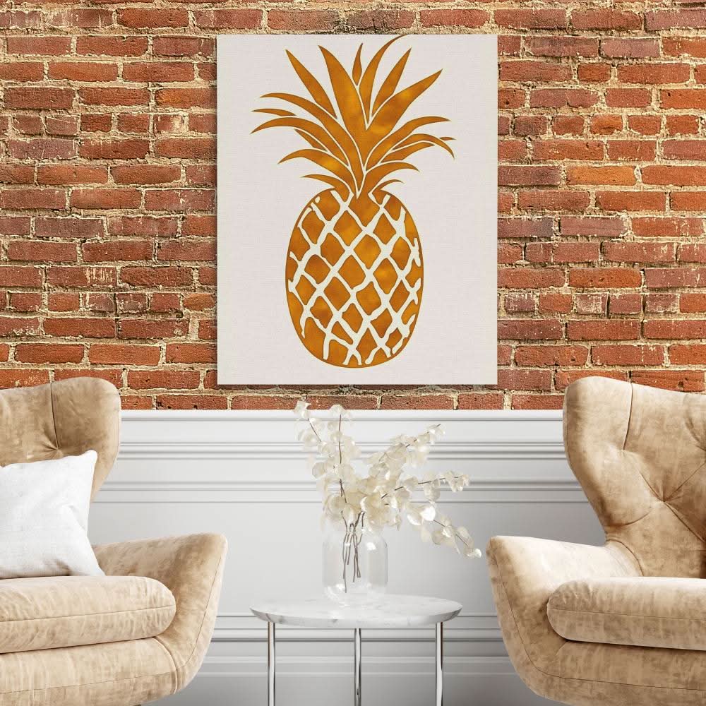 Juicy Pineapple - Beige Wall Art for Kitchen