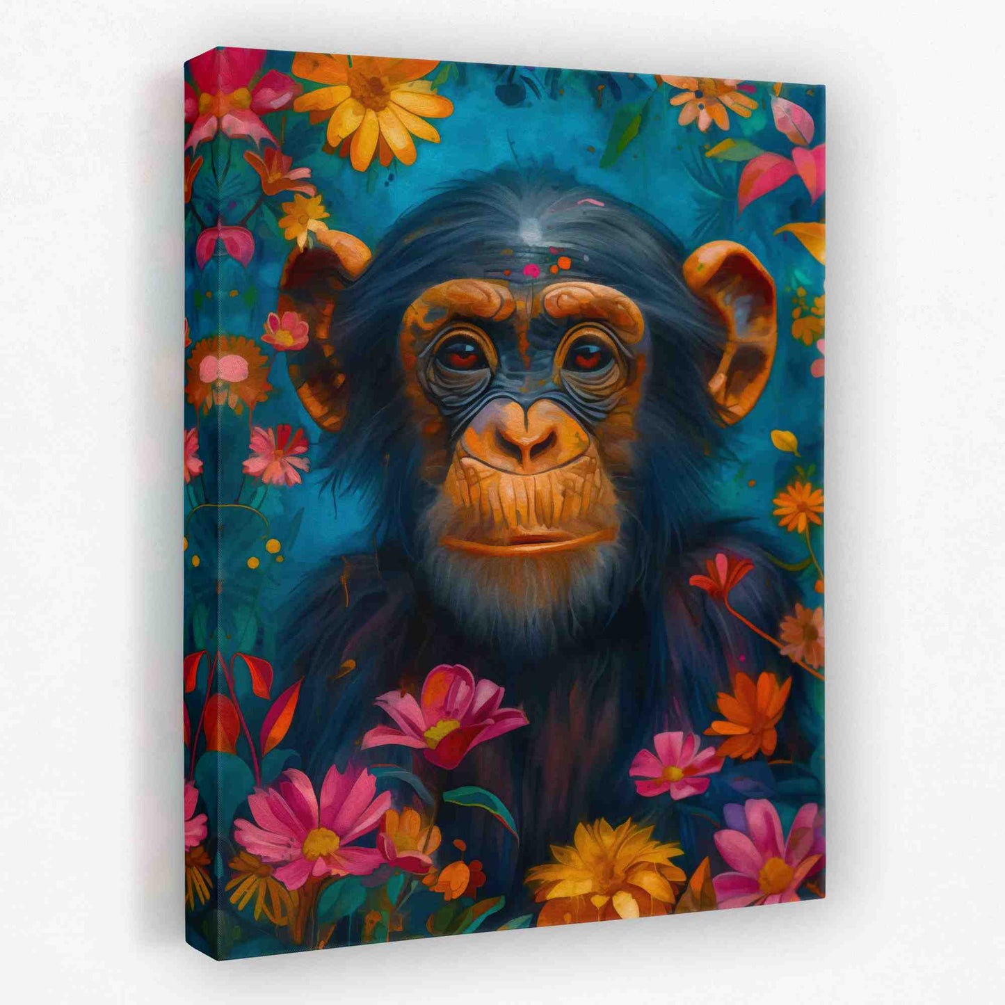 Jungle Chimp - Animals Canvas Wall Art