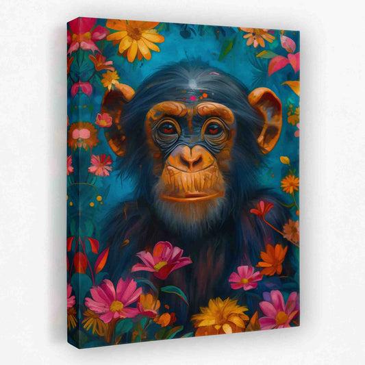 Jungle Chimp - Animals Canvas Wall Art