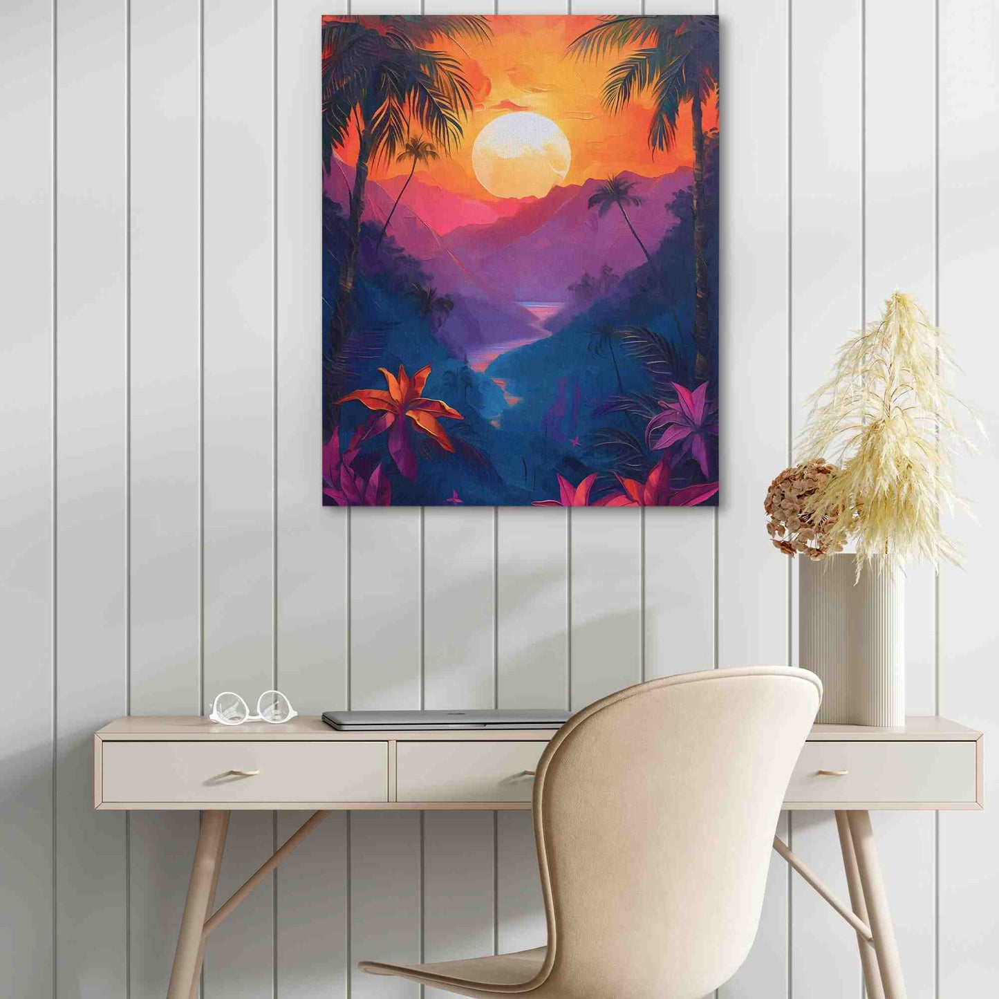 Jungle Sunset - Colorful Wall Art