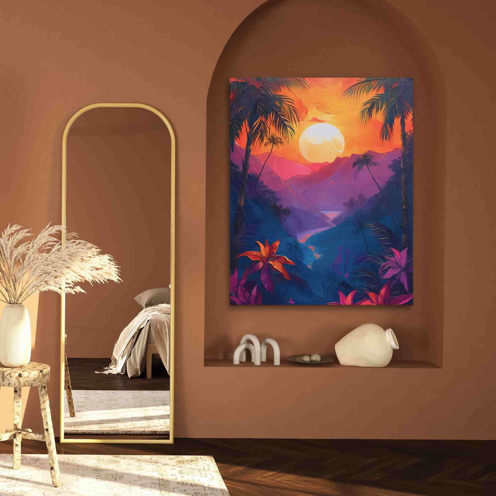 Jungle Sunset - Large Surrealism Canvas Print