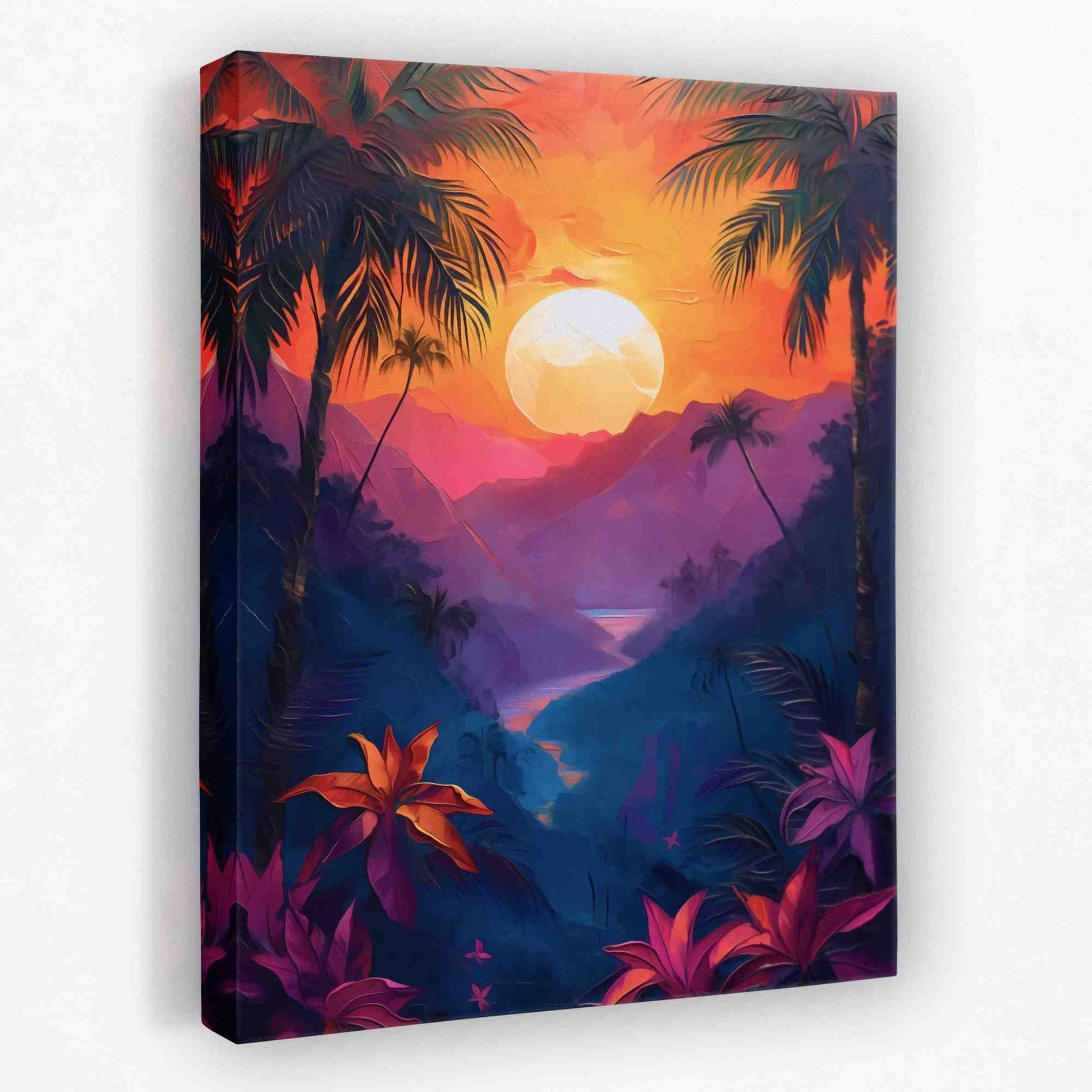 Jungle Sunset - Jungle Canvas Wall Art
