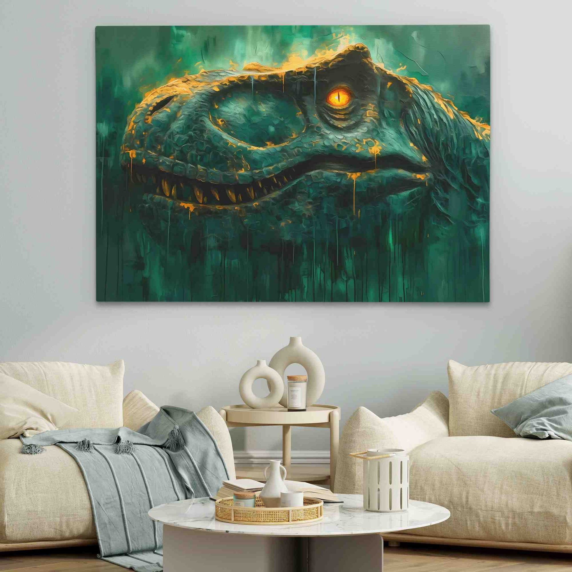 Jurassic Royalty - Gold Wall Art