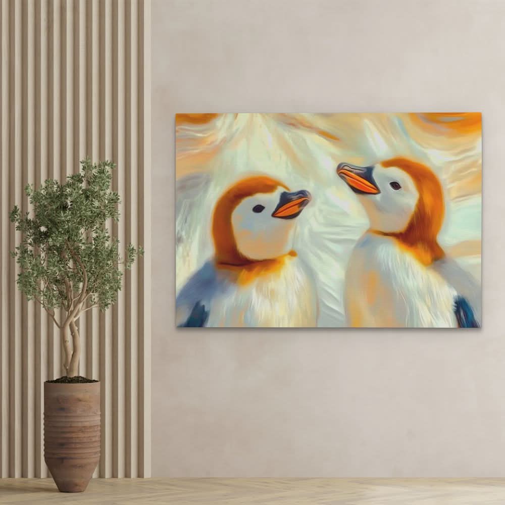 Juvenile Penguins - Colorful Wall Art