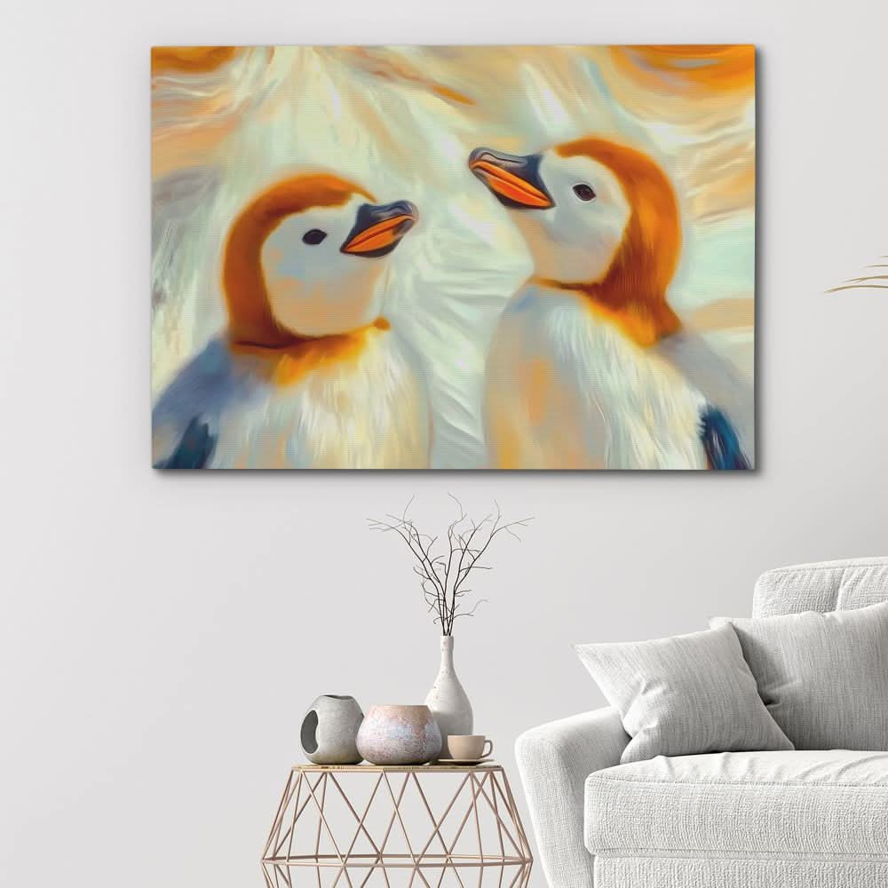 Juvenile Penguins - Large Modern Canvas Print