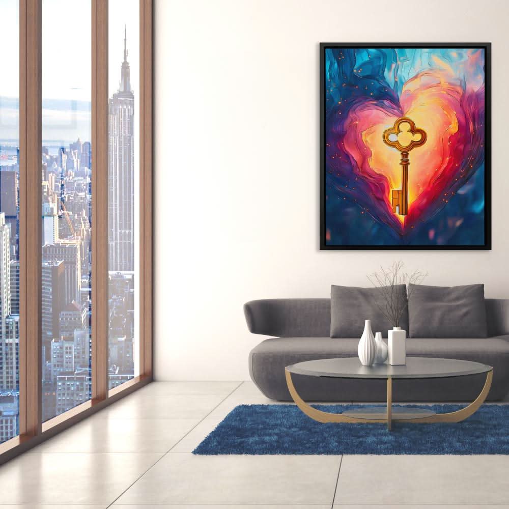 Key to Passion - Modern Colorful Canvas Wall Art