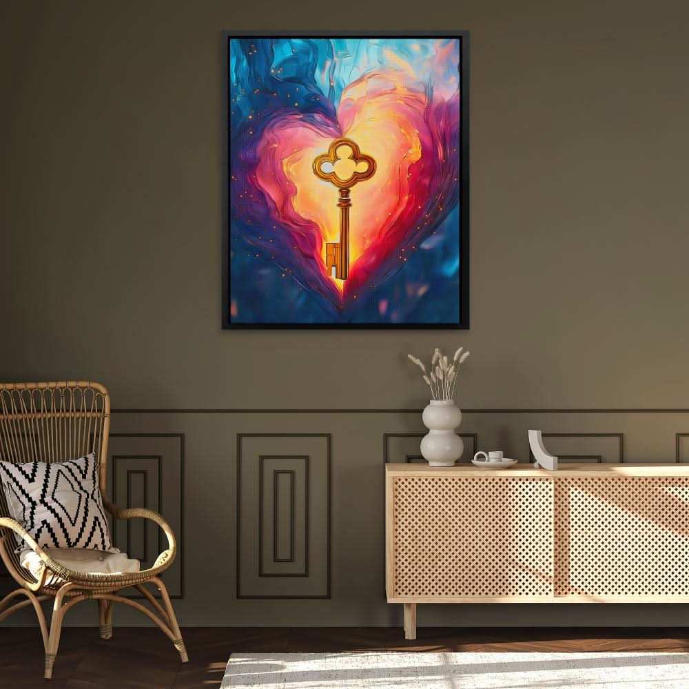 Key to Passion - Spiritual Wall Art in Black Frame