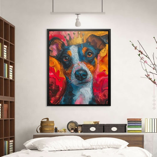 King of Cuteness - Modern Wall Art in Black Frame