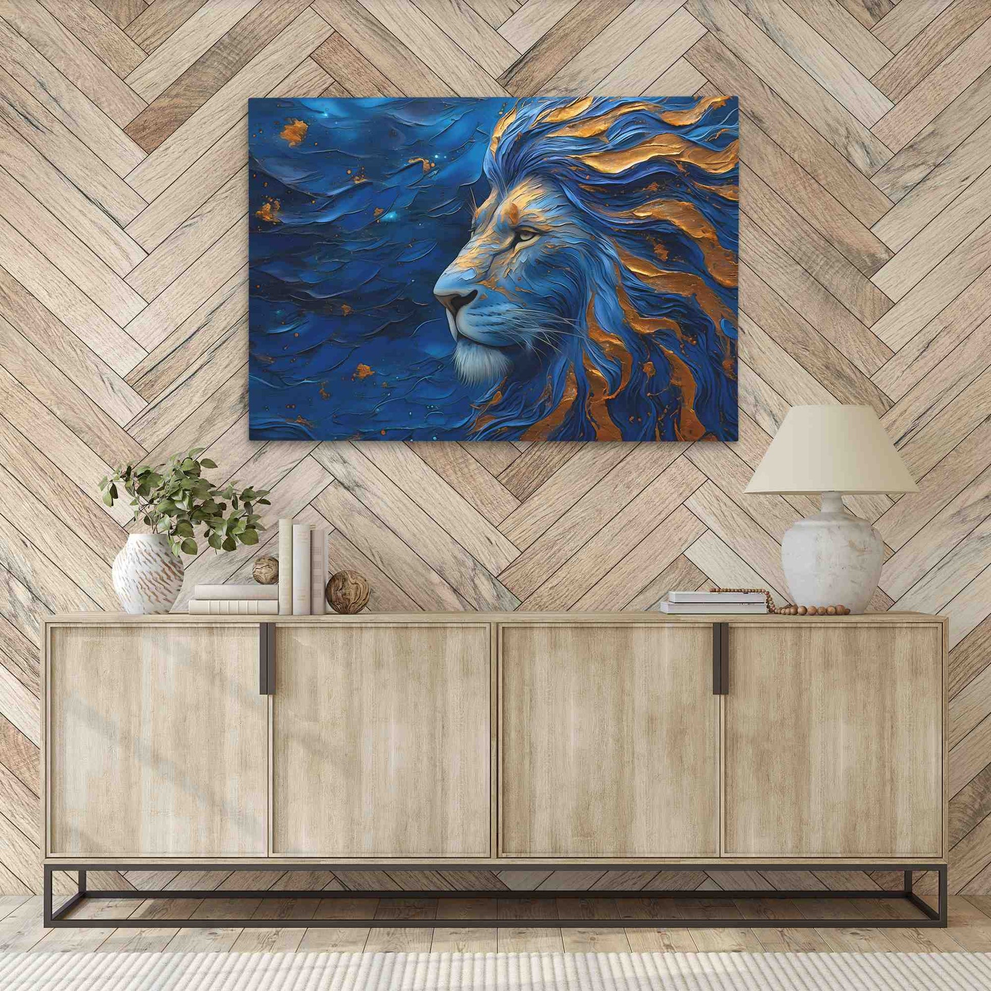 King of the Savannah - Abstract Wall Art in Black Frame