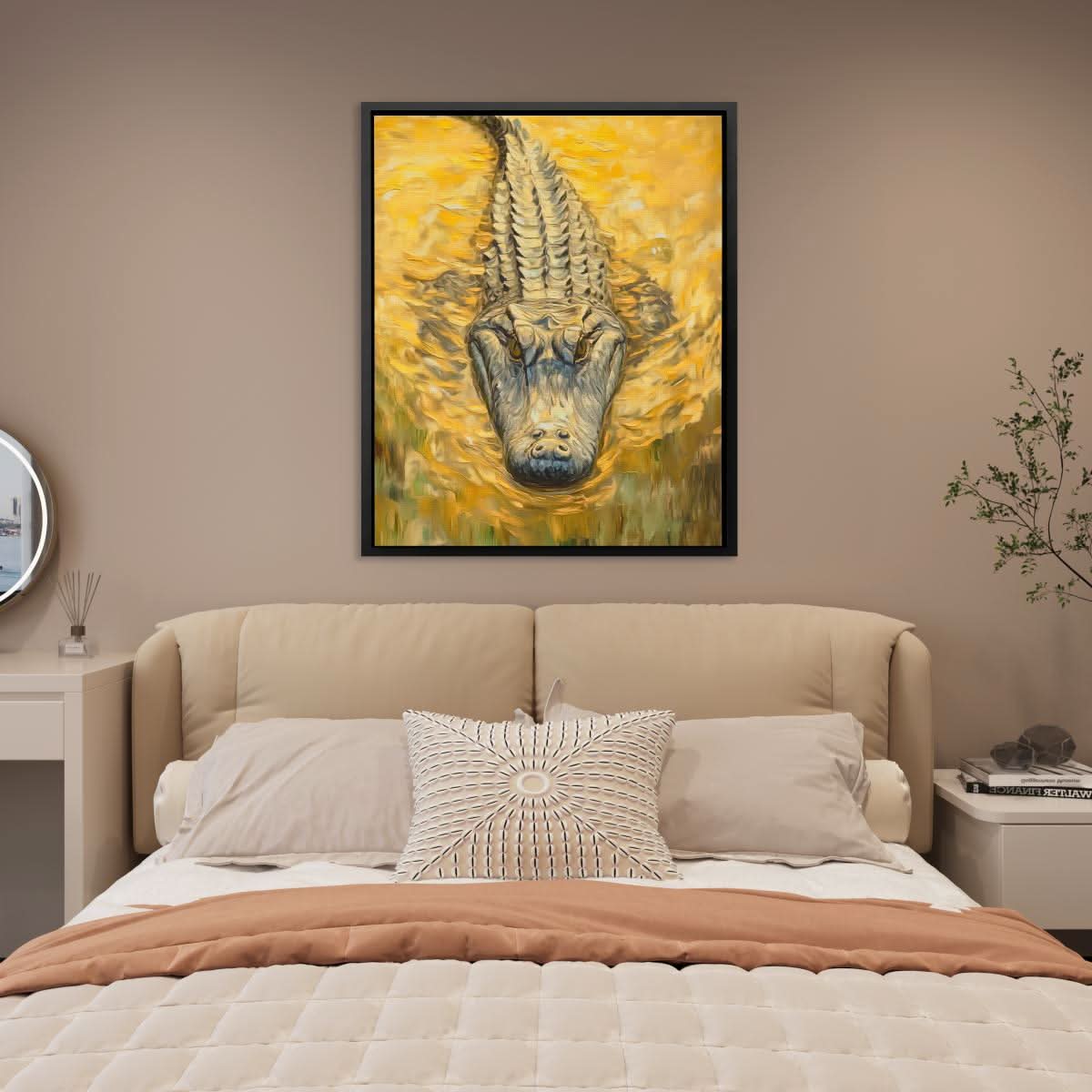 King of the Swamp - Animals Wall Art in Black Frame