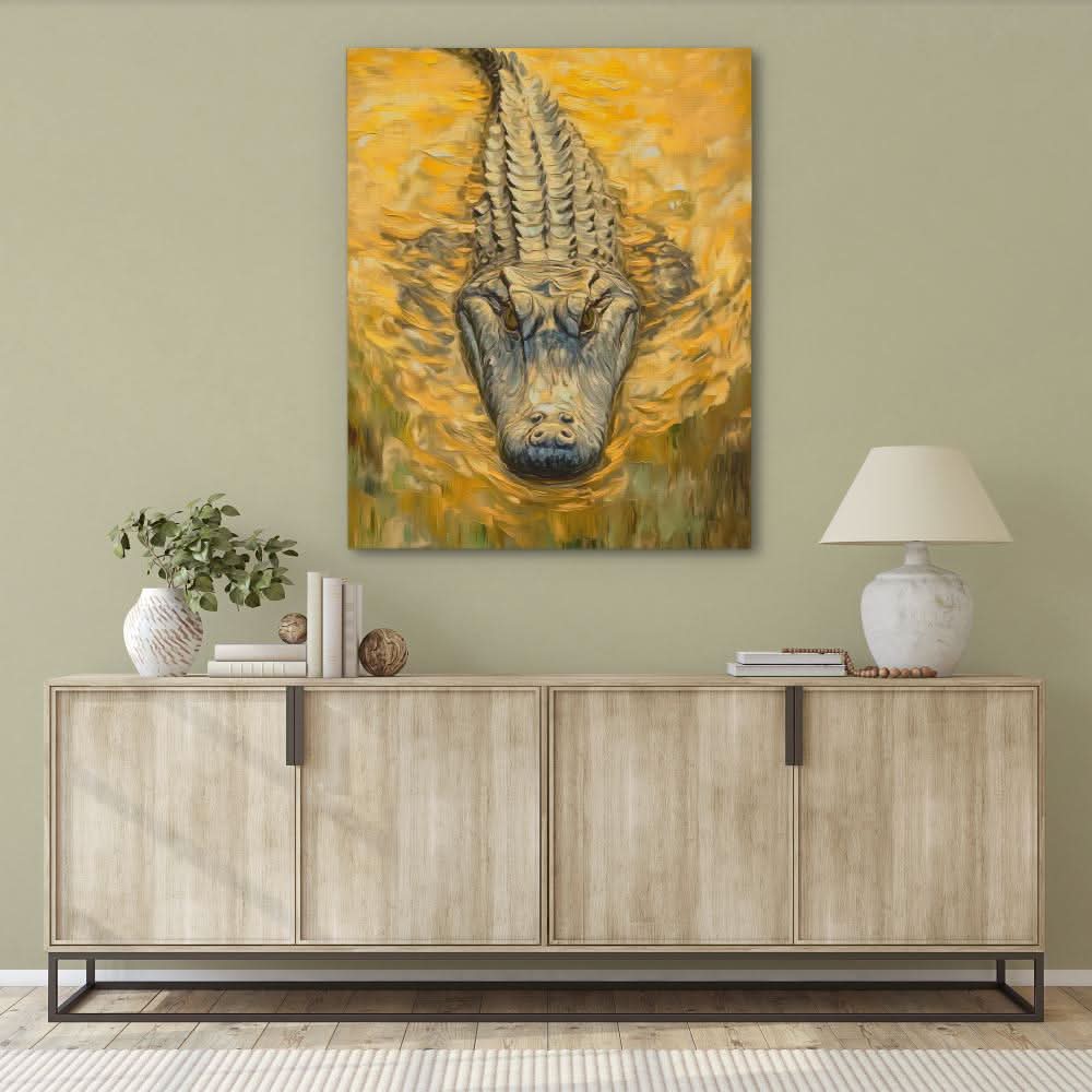 King of the Swamp - Brown Canvas Wall Art