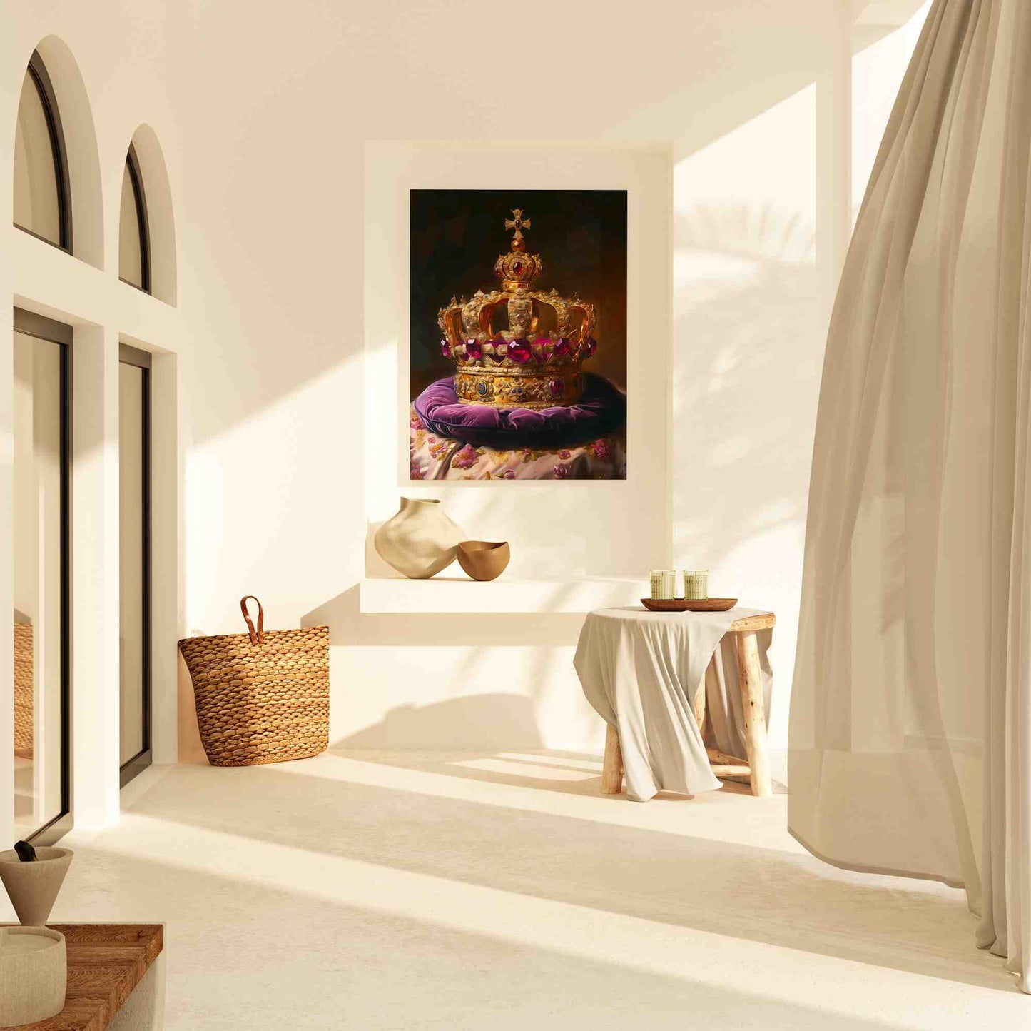 King's Crest - Purple Canvas Wall Art