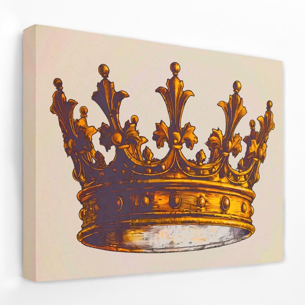 King’s Golden Crown - Crown Canvas Wall Art