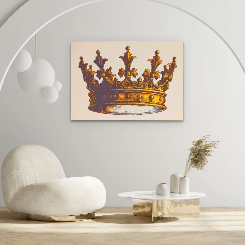 King’s Golden Crown - Historical Wall Art in Black Frame