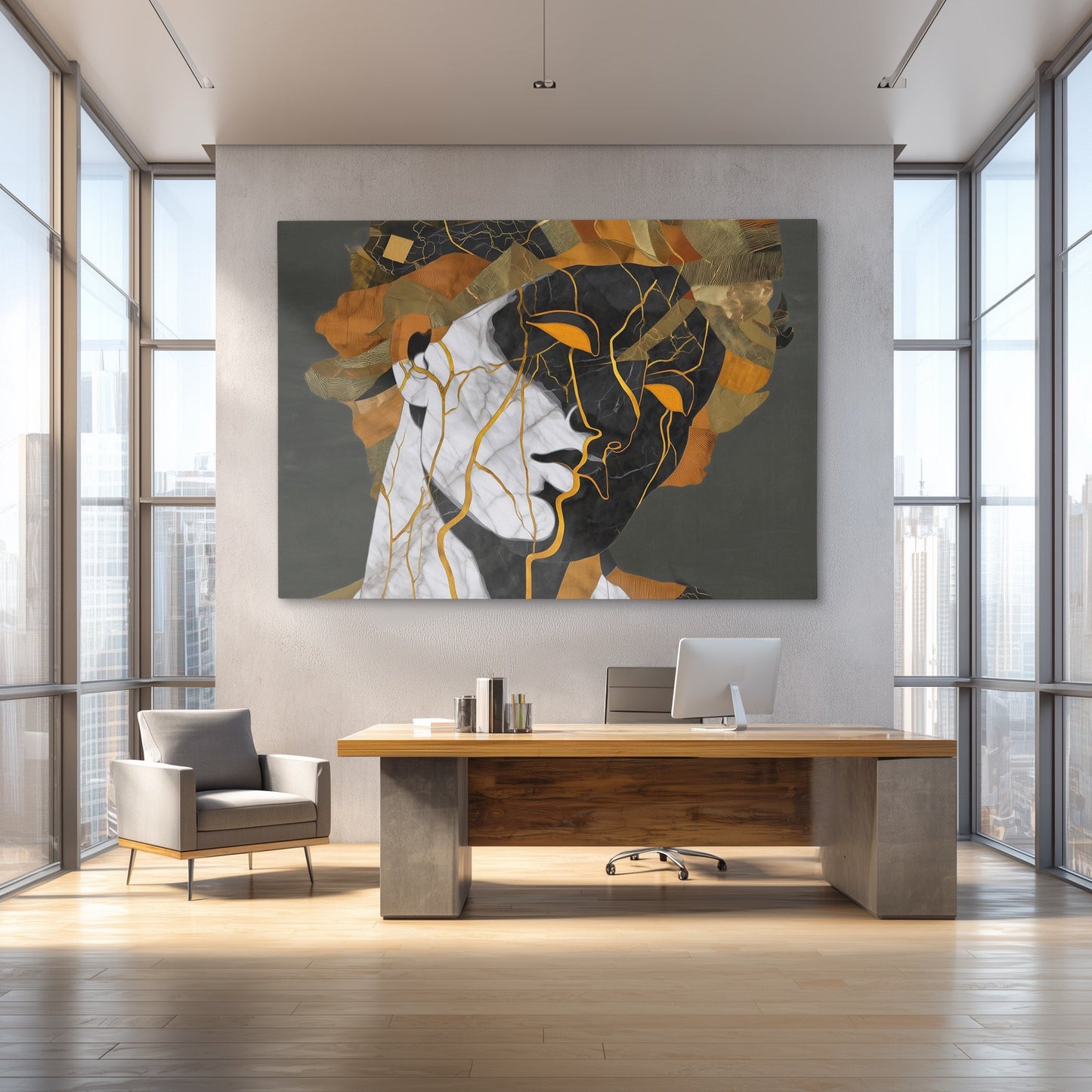 Kintsugi Bust - Luxury Wall Art