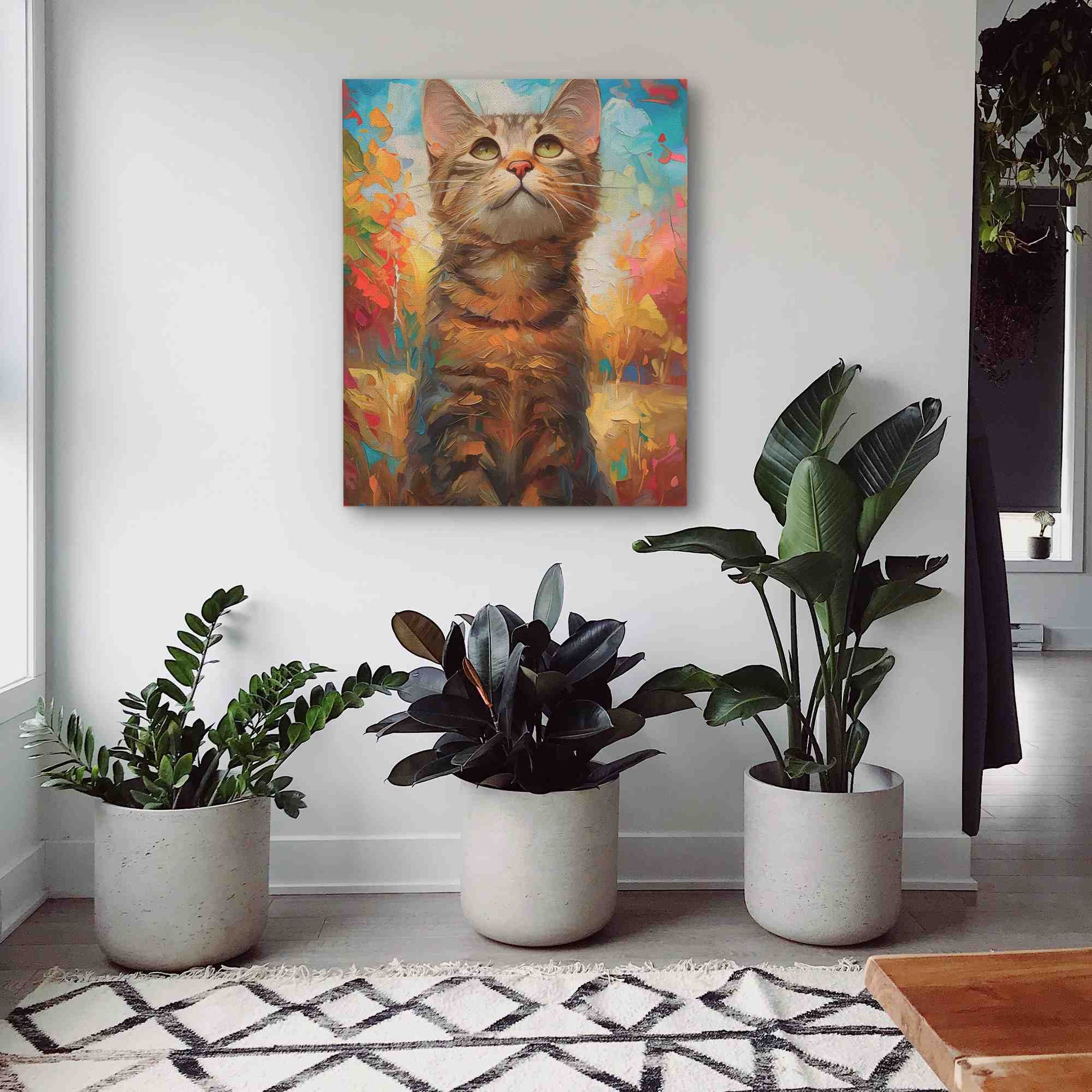 Kitten Love - Cat Wall Art in Black Frame