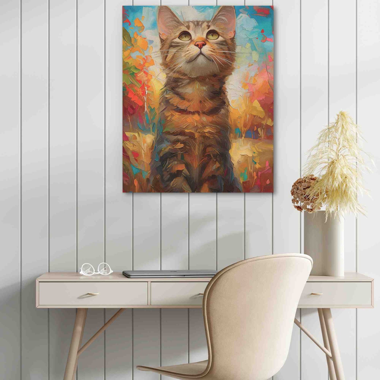 Kitten Love - Yellow Wall Art