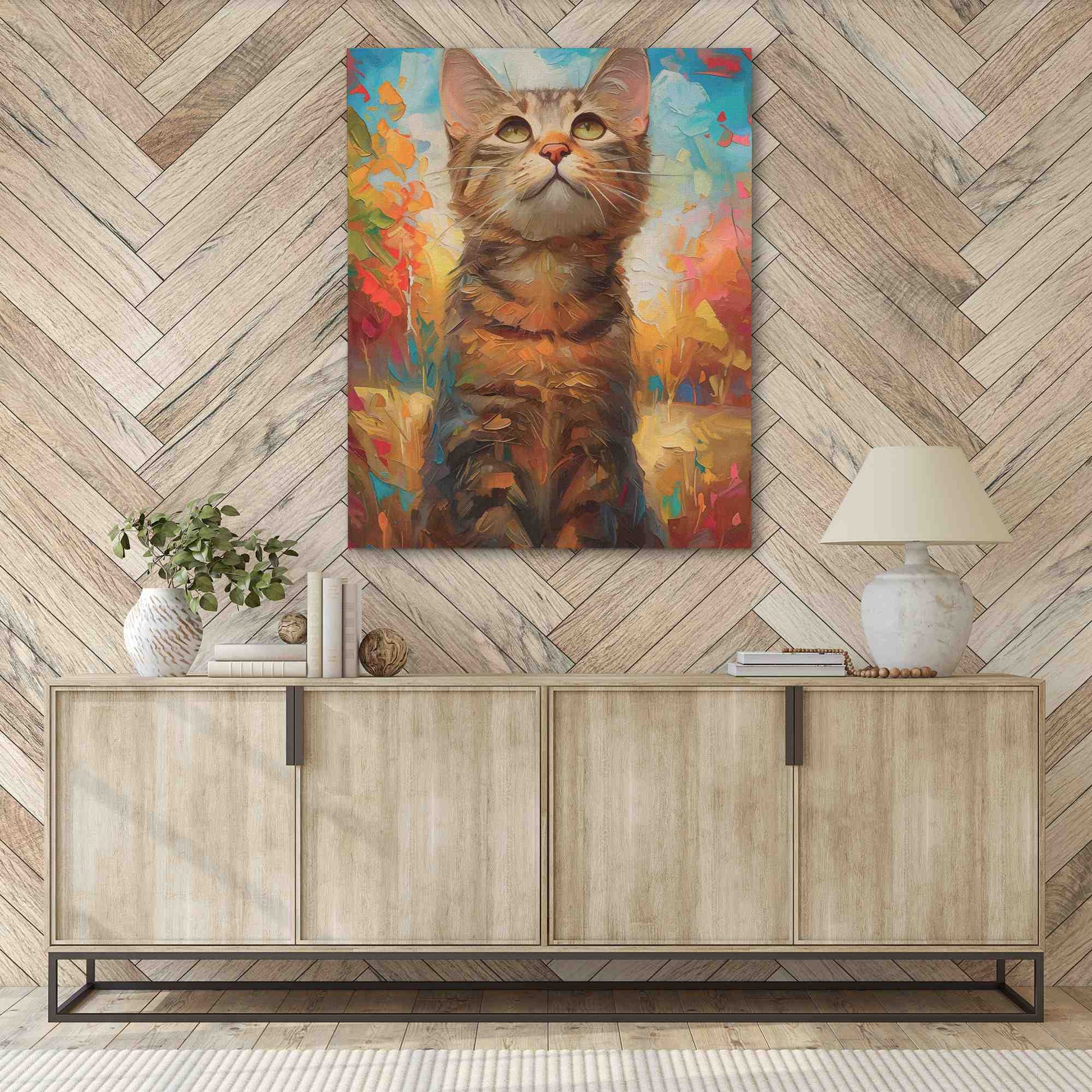 Kitten Love - Yellow Cat Canvas Print