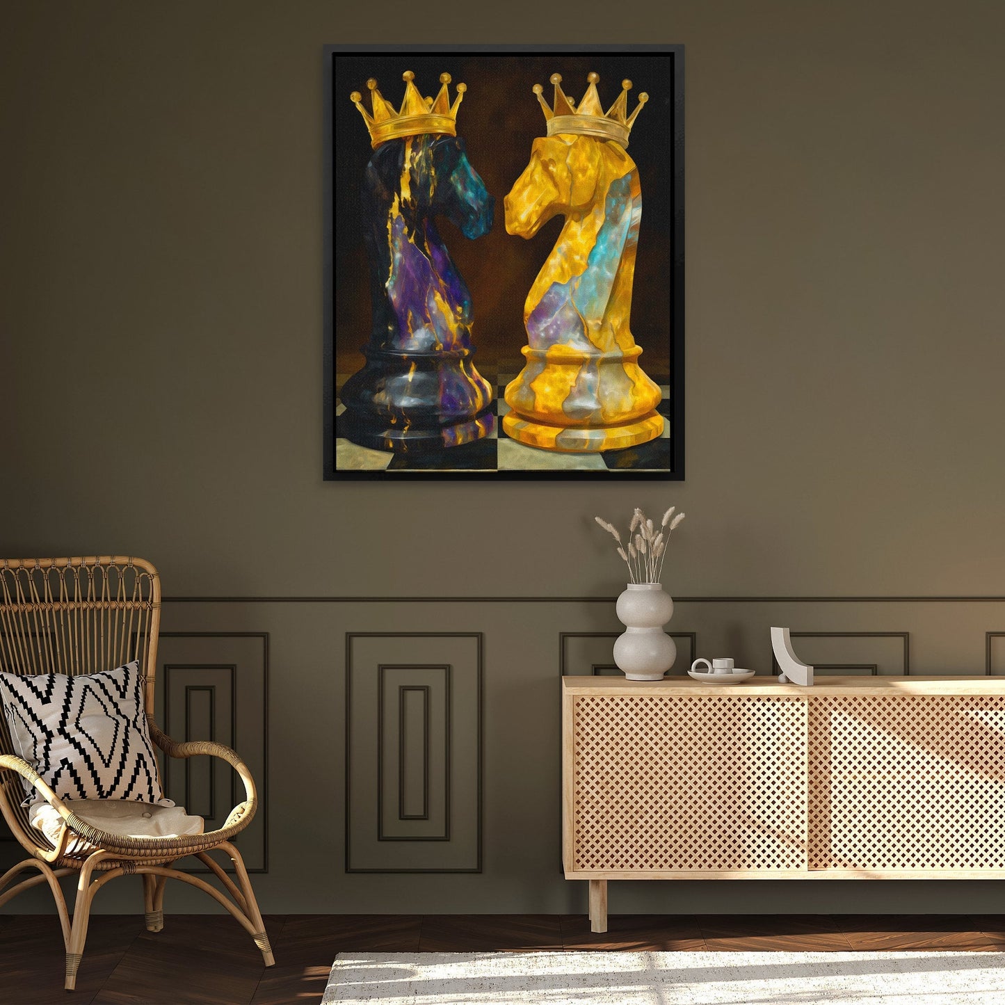Knights of Golden Strategy - Luxury Wall Art