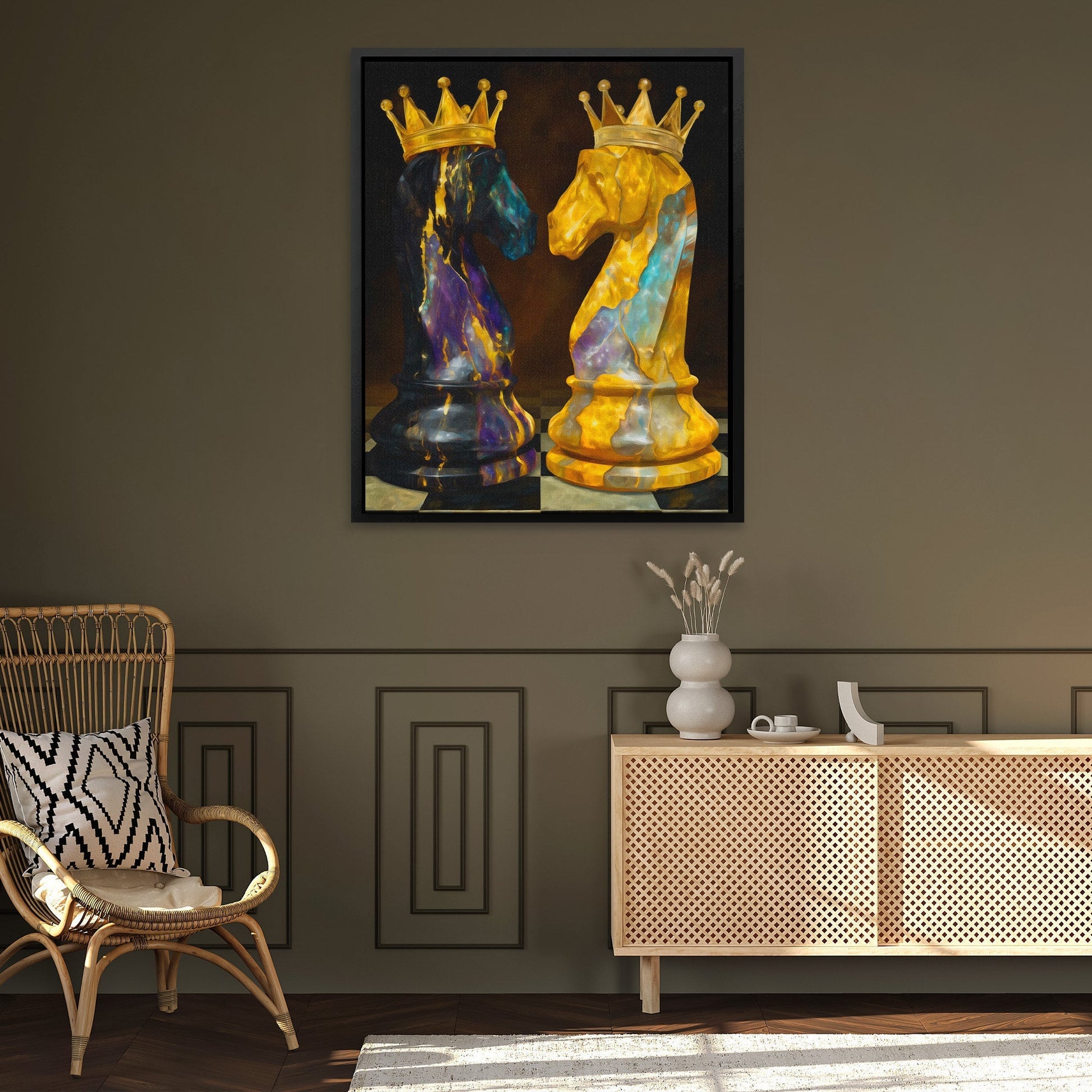 Knights of Golden Strategy - Luxury Wall Art
