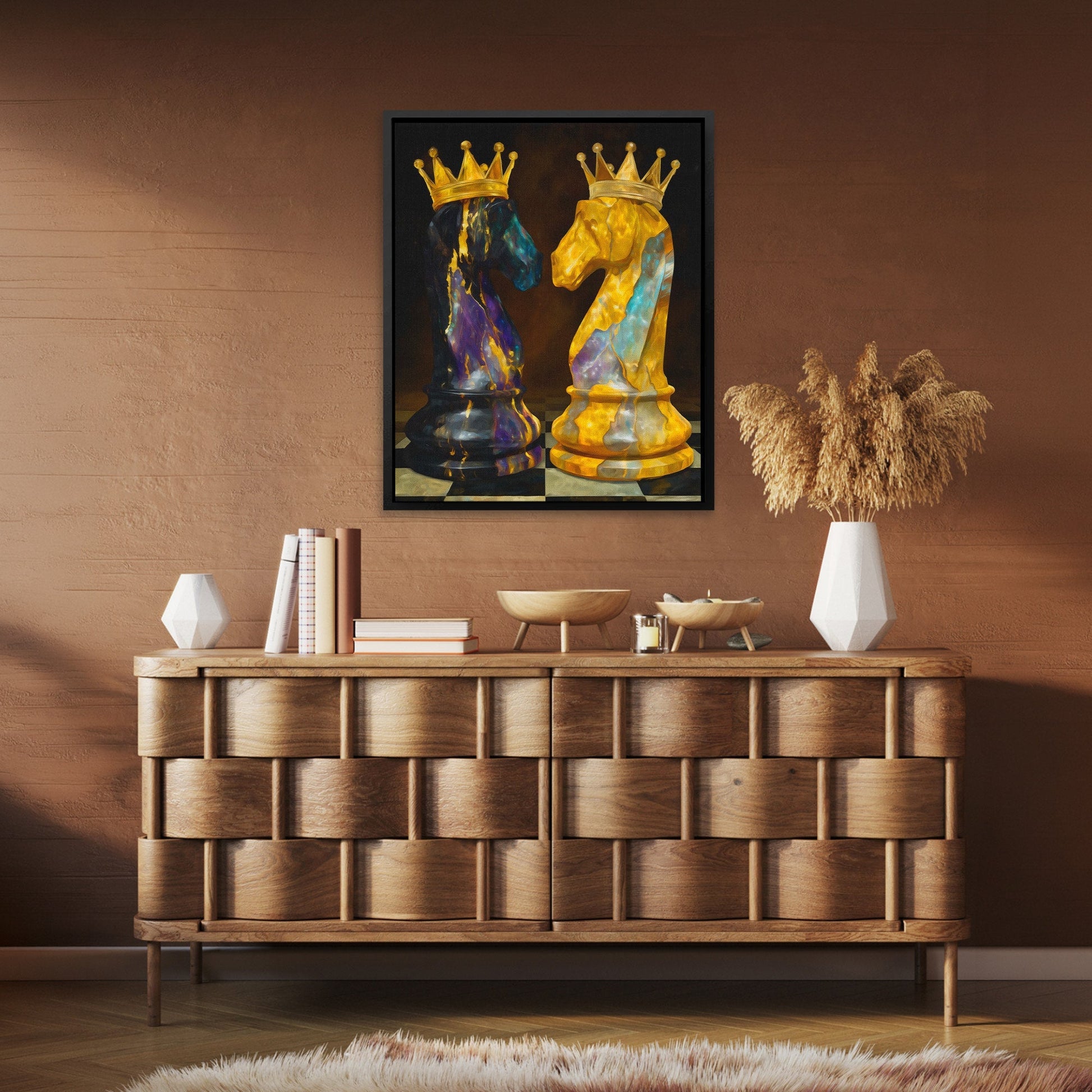 Knights of Golden Strategy - Luxury Wall Art