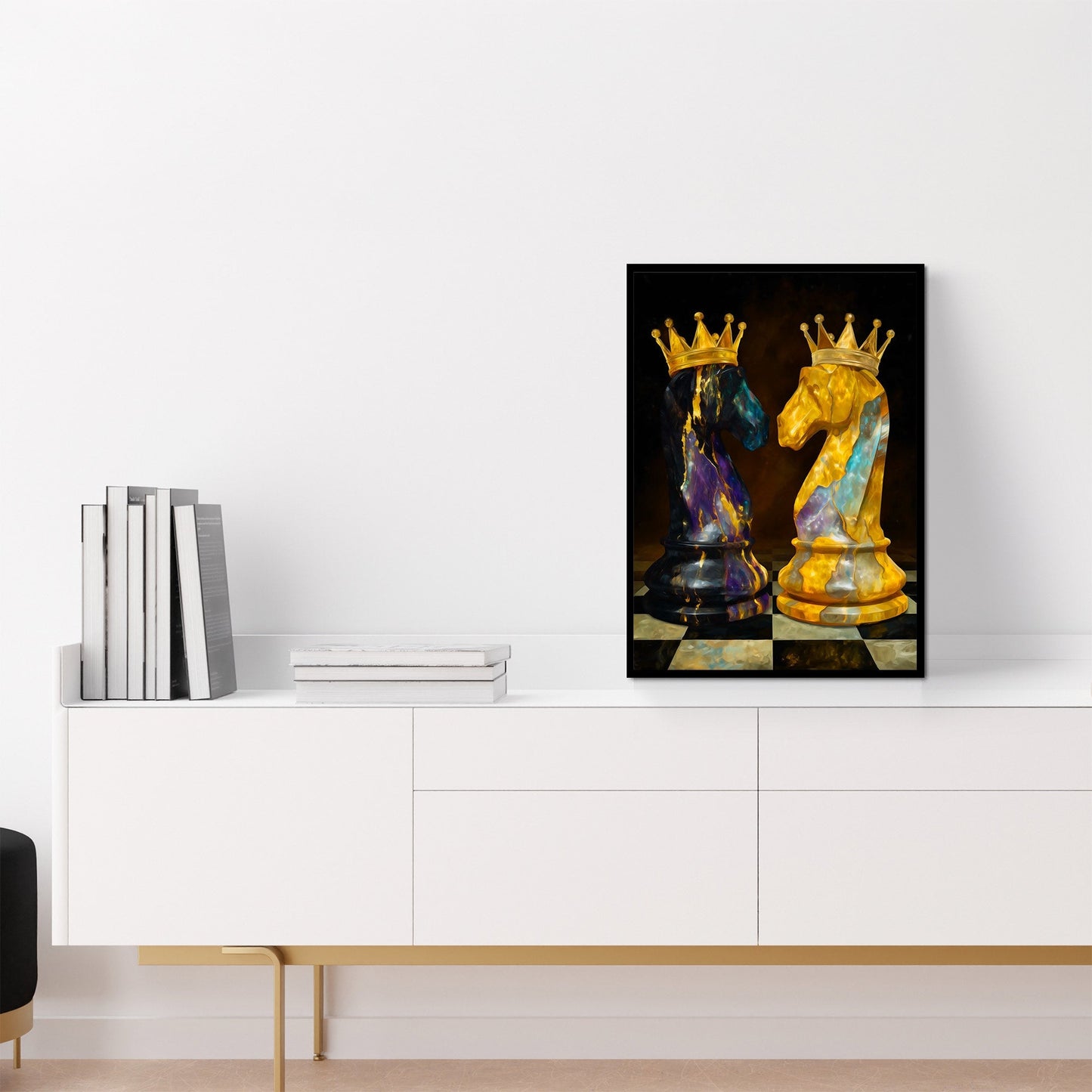 Knights of Golden Strategy - Luxury Wall Art
