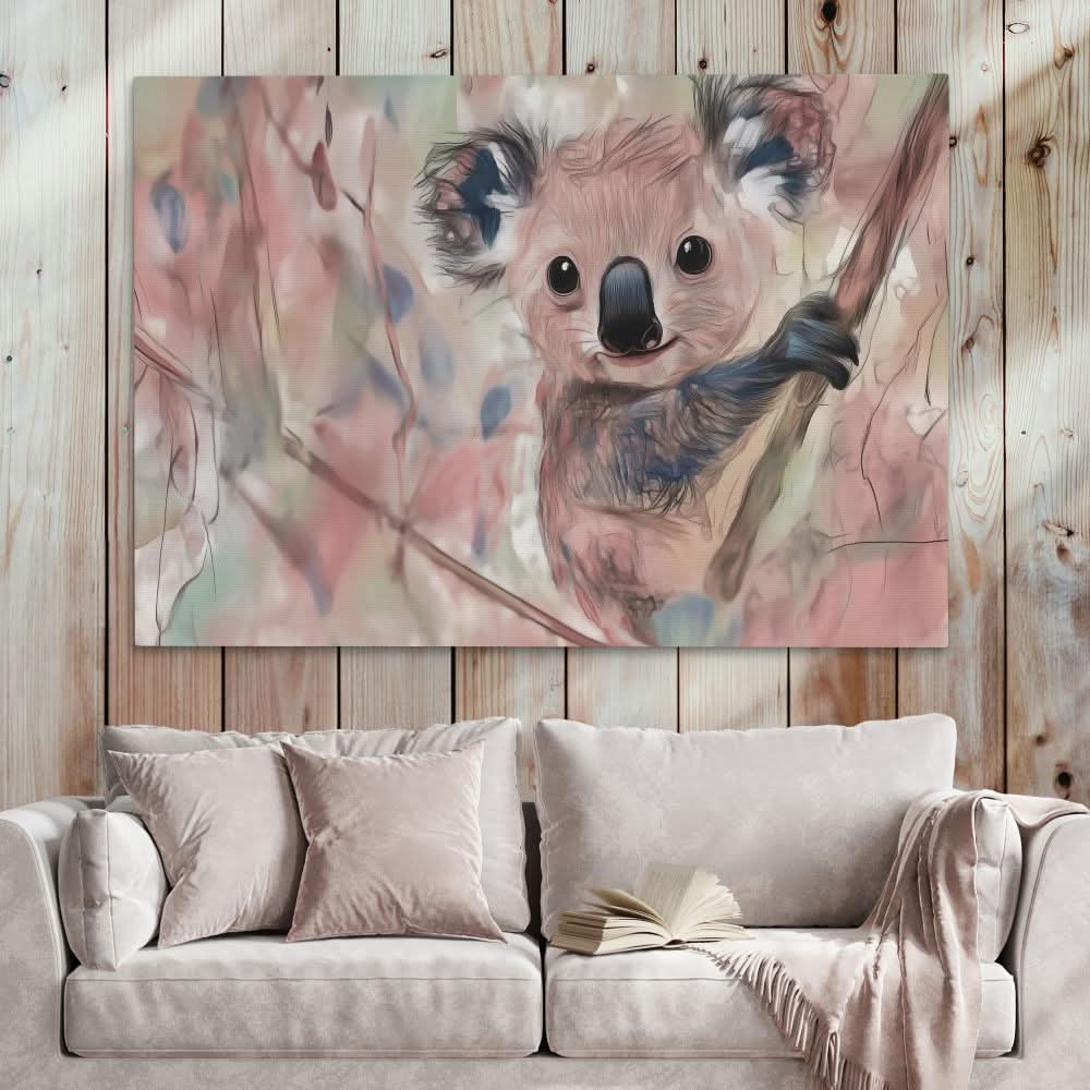Koala Climbing - Animals Art for Nursery