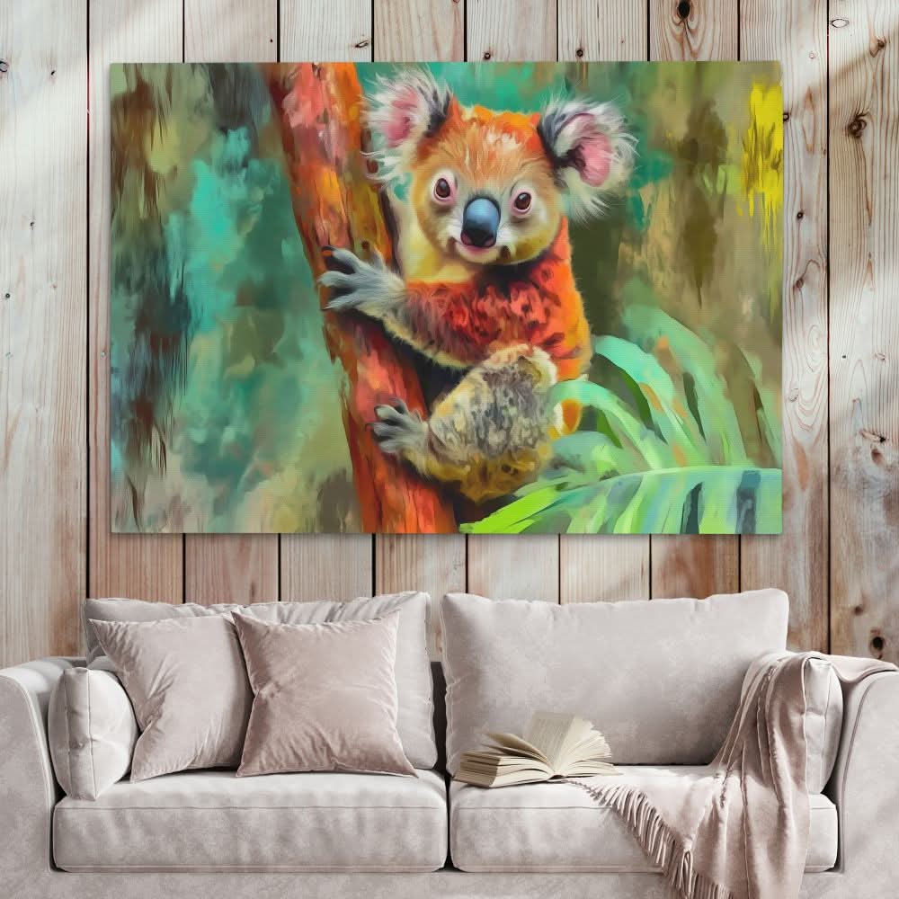 Koala Karma - Modern Wall Art in Black Frame