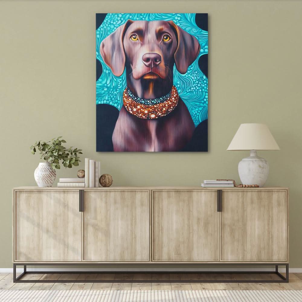 Labrador Royal Charm - Dog Wall Art in Black Frame