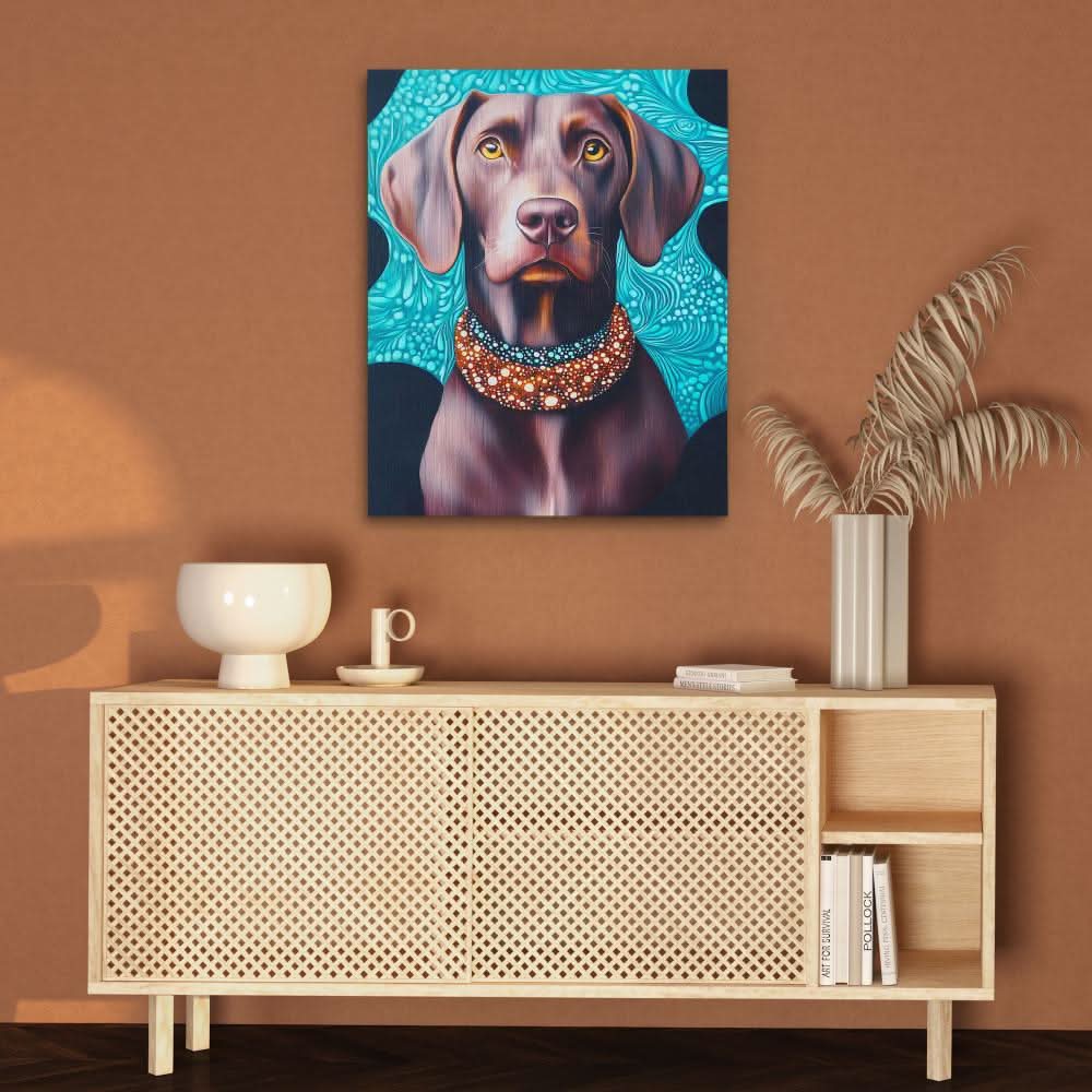 Labrador Royal Charm - Blue Dog Canvas Print
