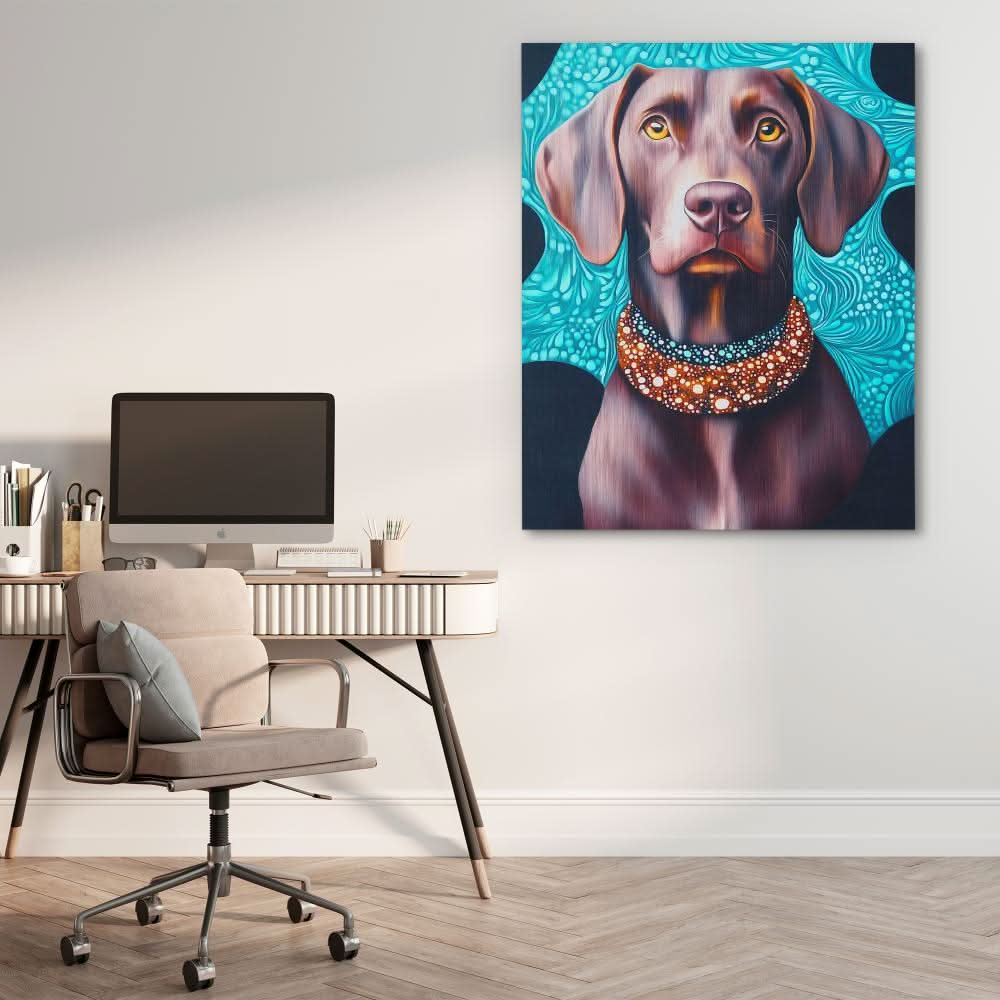 Labrador Royal Charm - Modern Wall Art in Black Frame