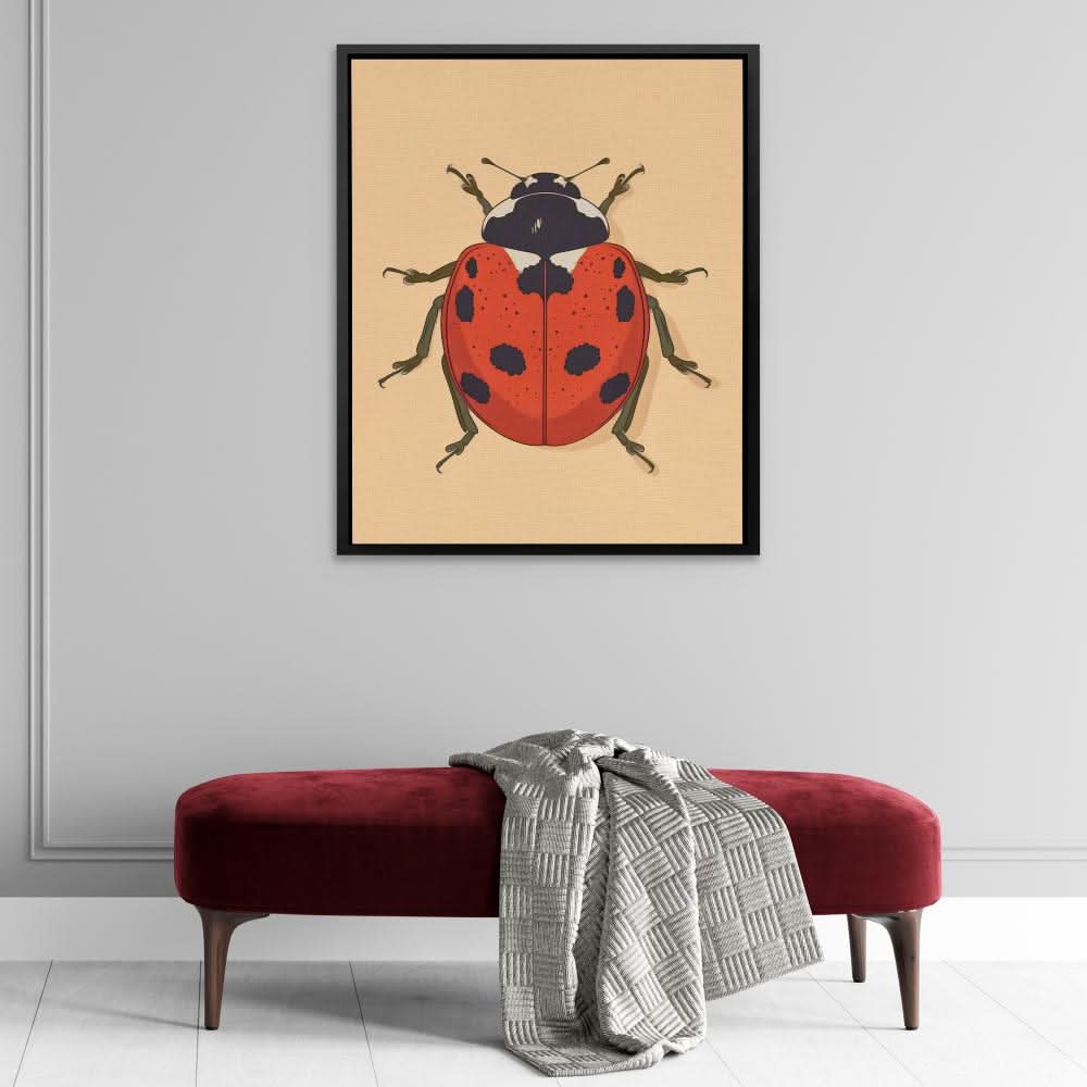 Ladybug - Insect Wall Art in Black Frame