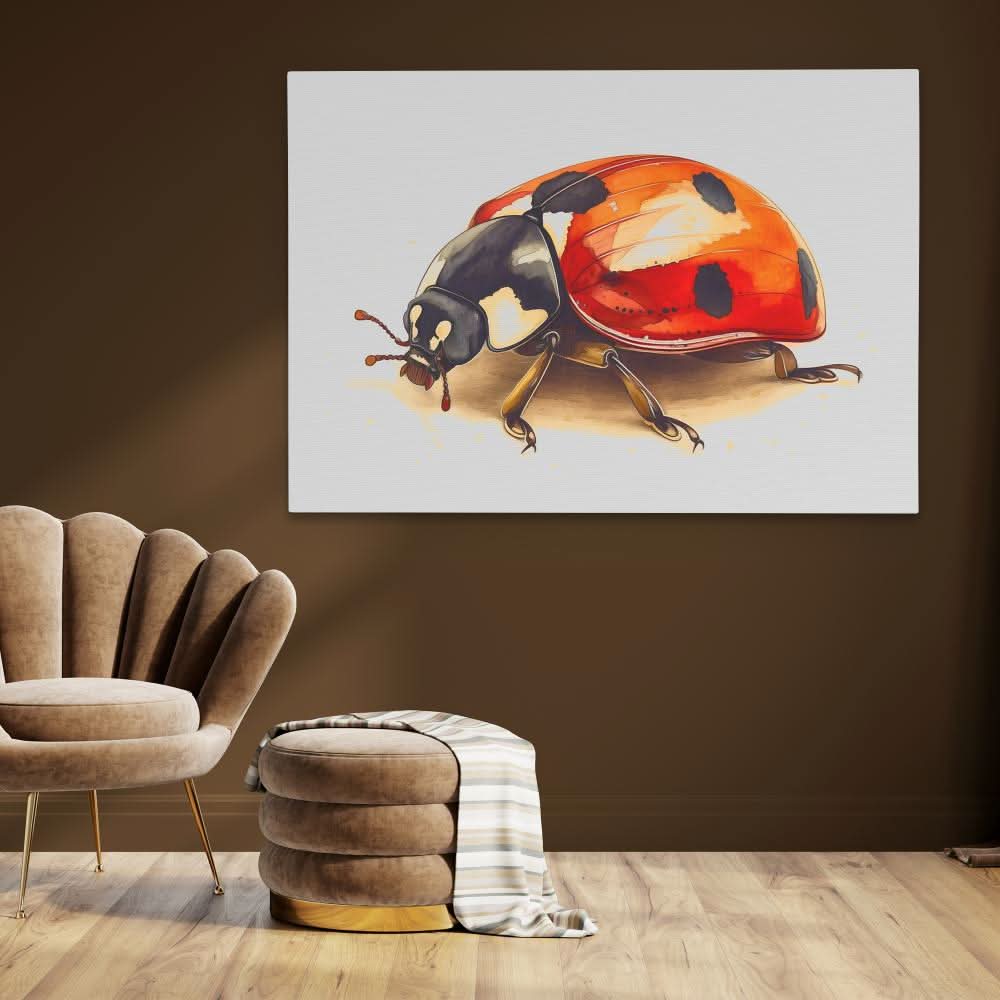 Ladybug Charm - Red Canvas Wall Art