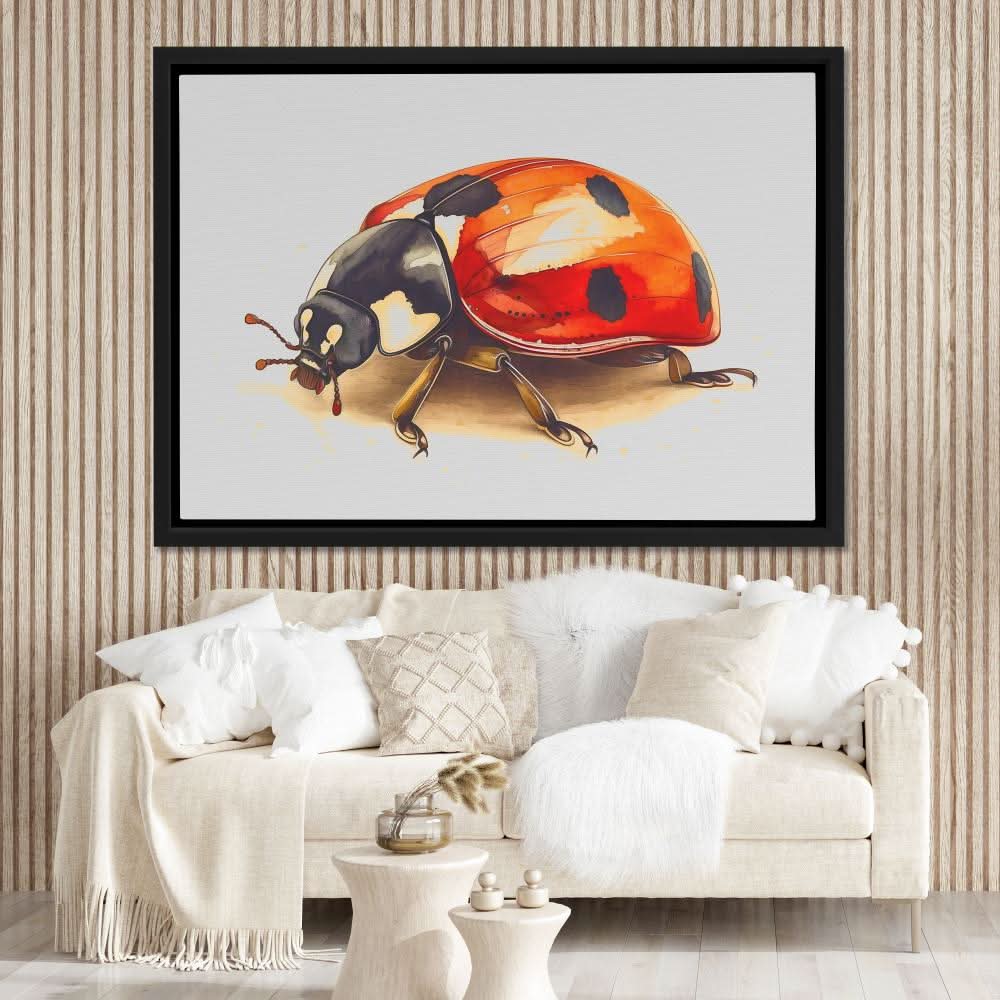 Ladybug Charm - Large Canvas Print