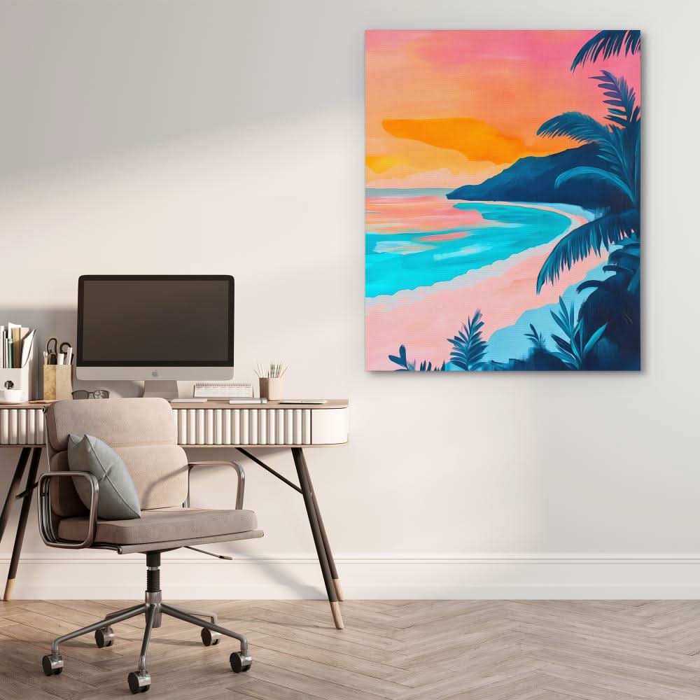 Lagoon Dreams - Beach House Wall Art in Black Frame