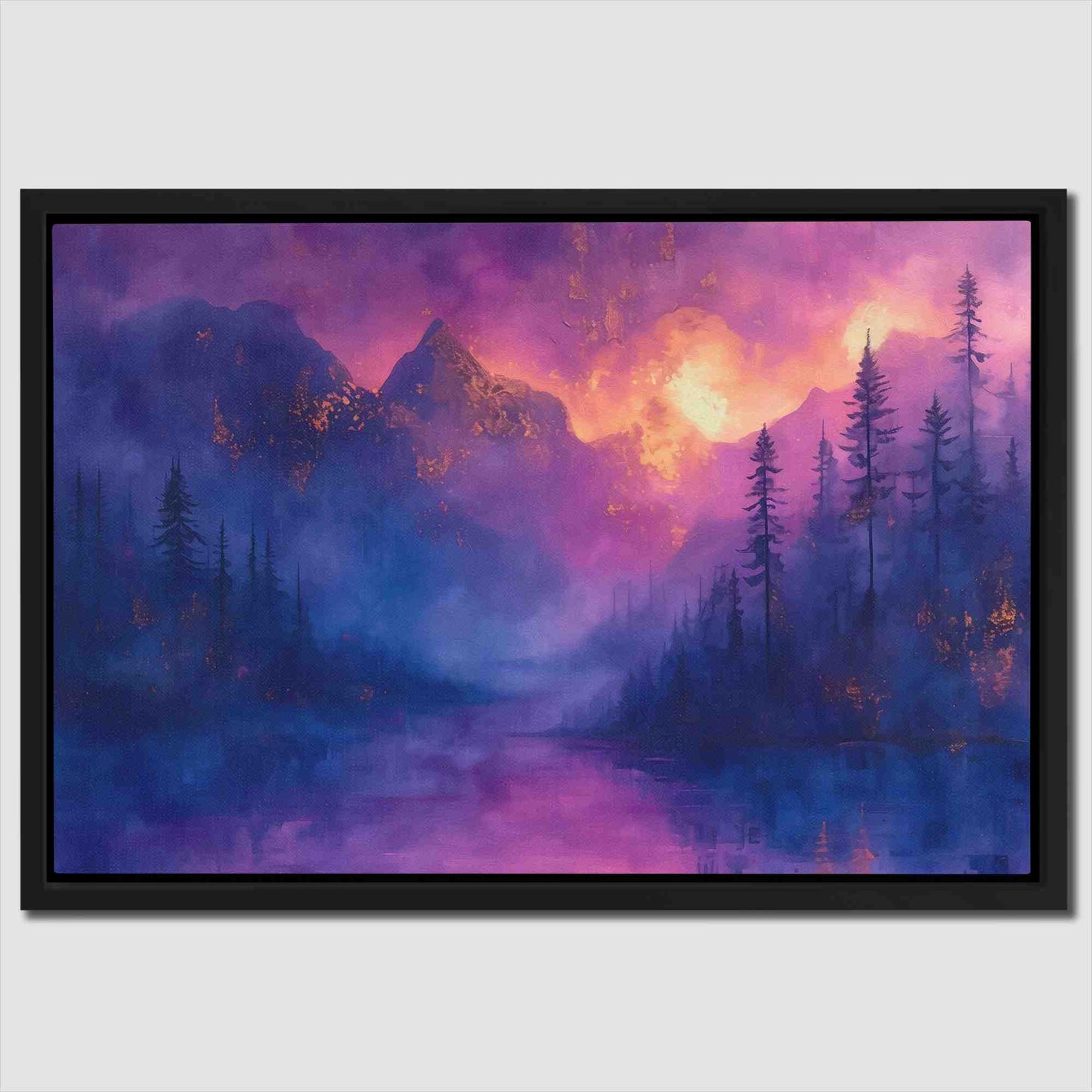 Lake Serene - Purple Canvas Wall Art
