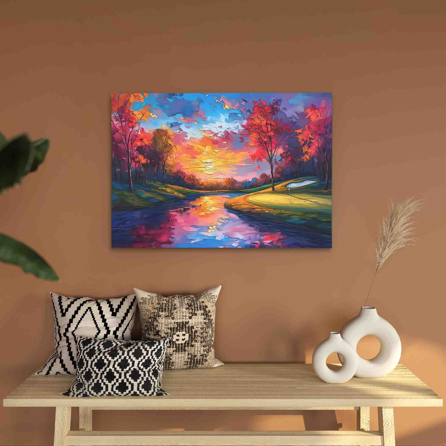 Lakeside Golf Course - Colorful Wall Art