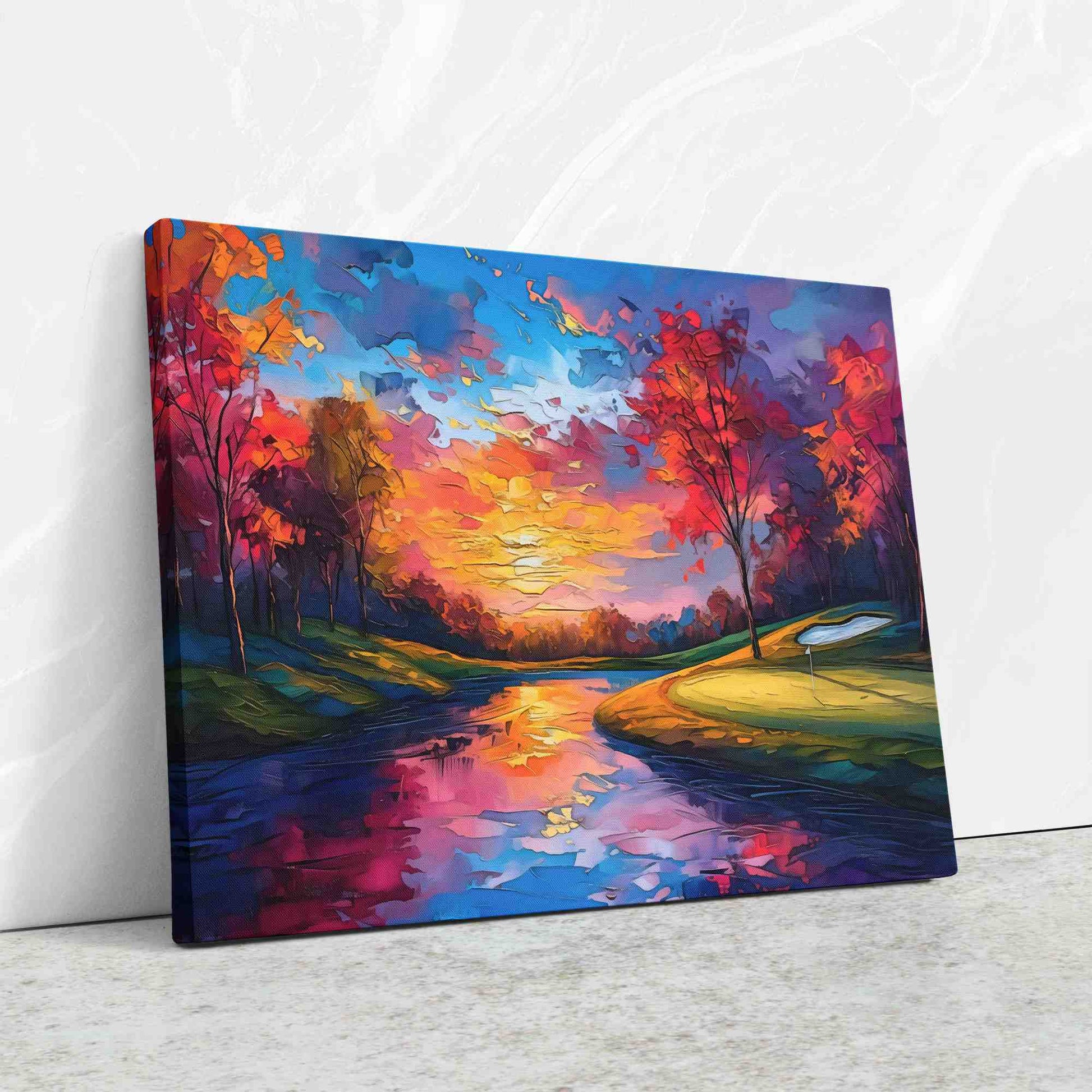 Lakeside Golf Course - Golf Course Wall Art in Black Frame