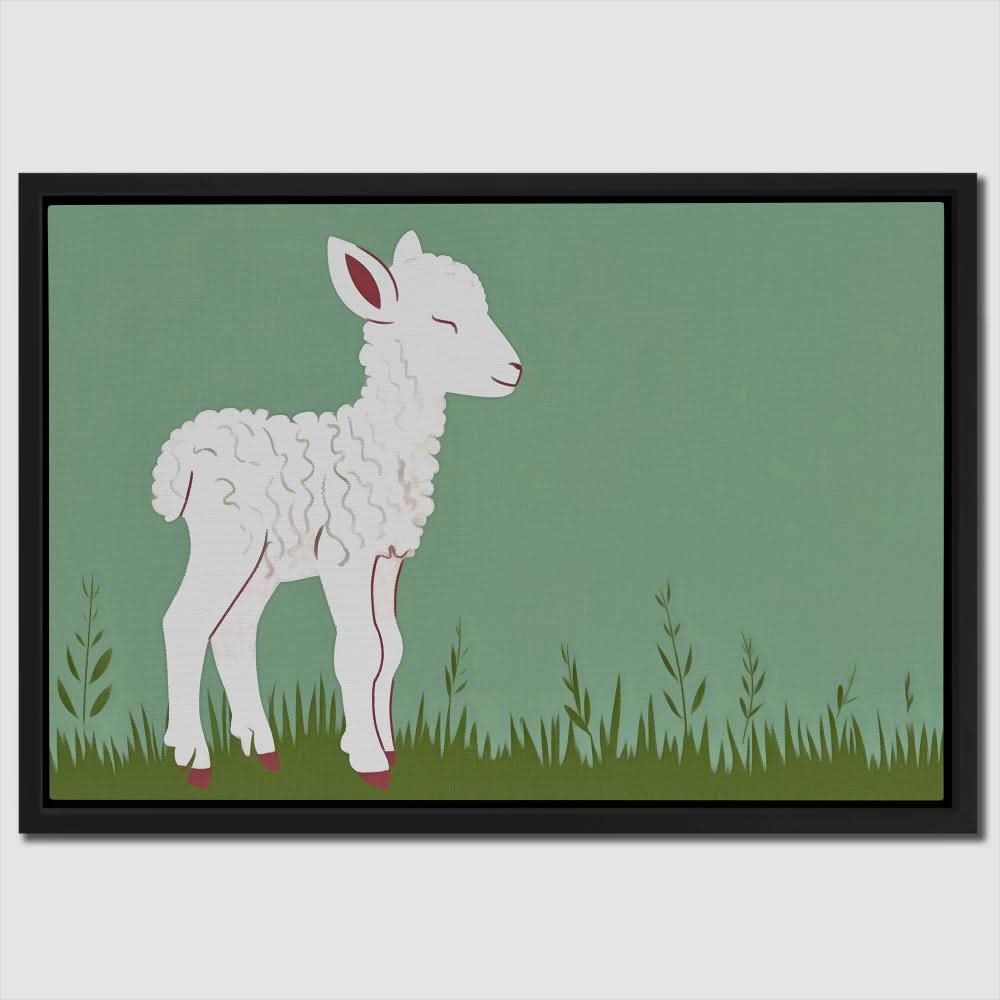 Lamb Meadow - Large Minimalist Canvas Print