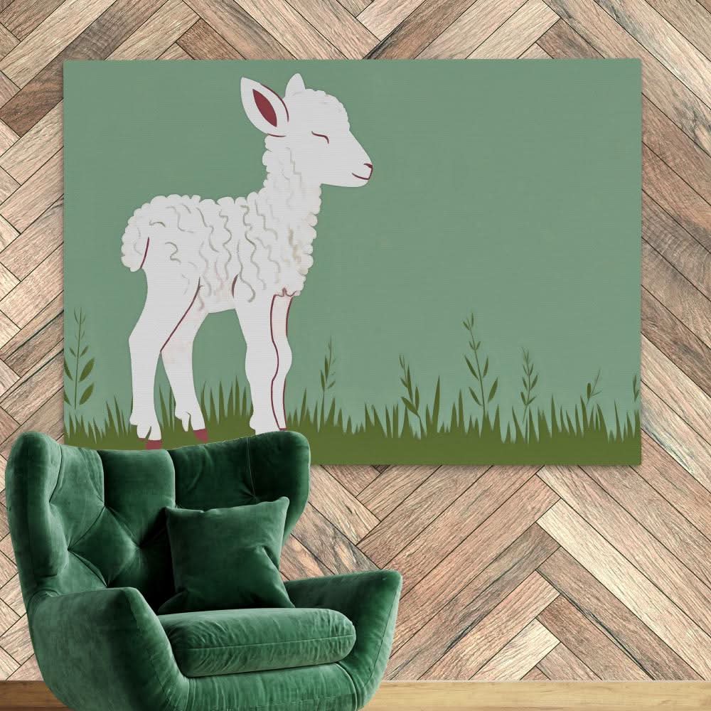 Lamb Meadow - Animals Art for Hallway