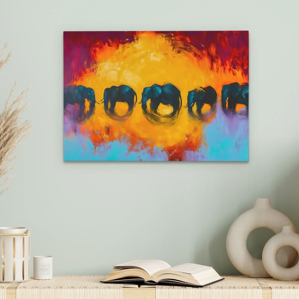 Last Migration - Colorful Elephant Canvas Print