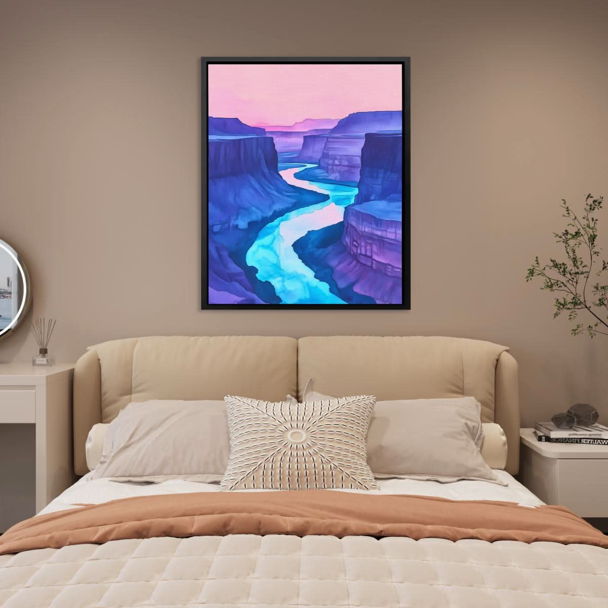 Lavender Canyon Glow - Blue Canvas Wall Art